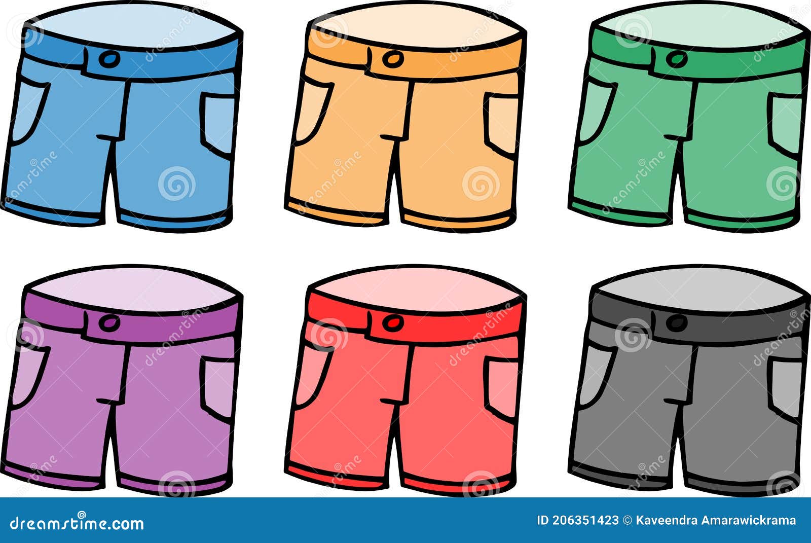 Short Trouser Collection Design on White Stock Vector - Illustration of ...