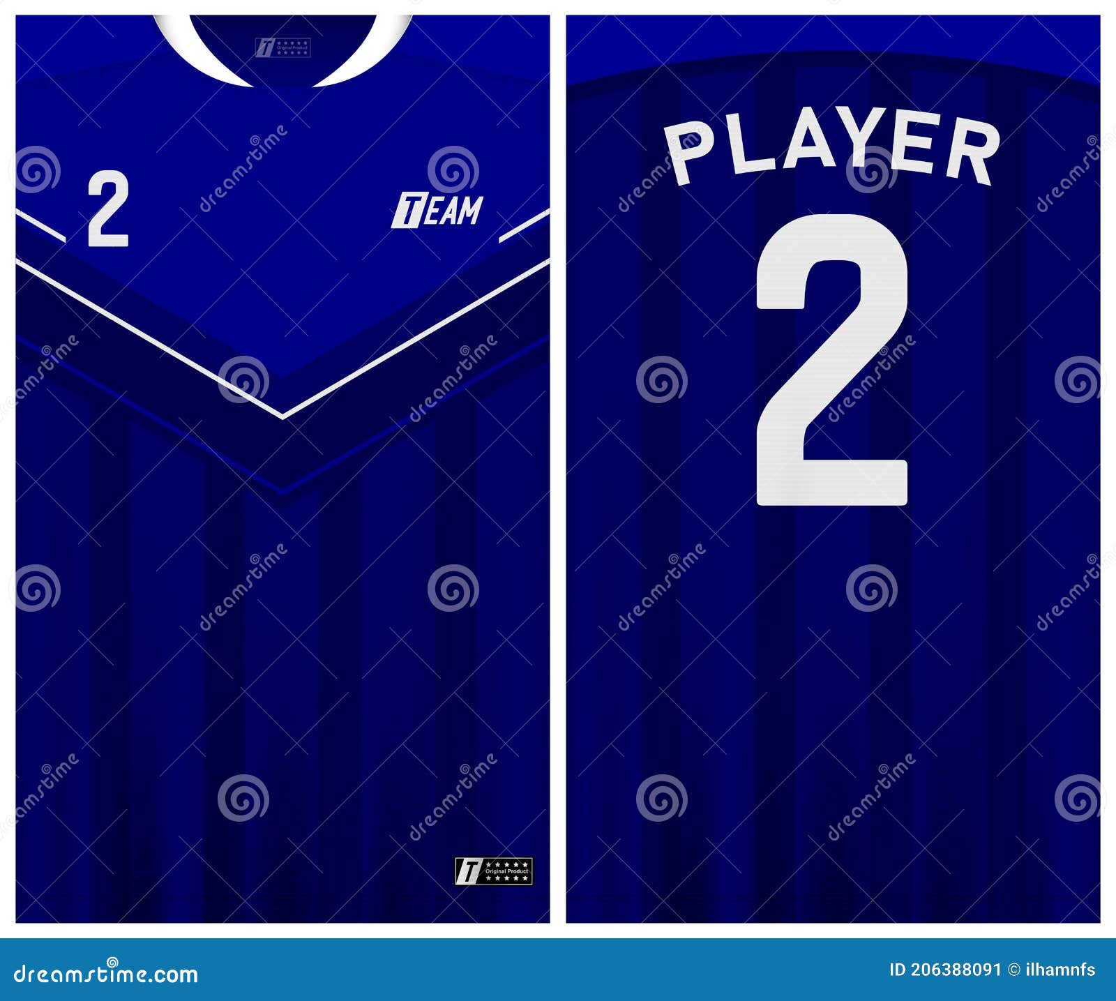 Football Jersey Front and Back Design Template Stock Vector