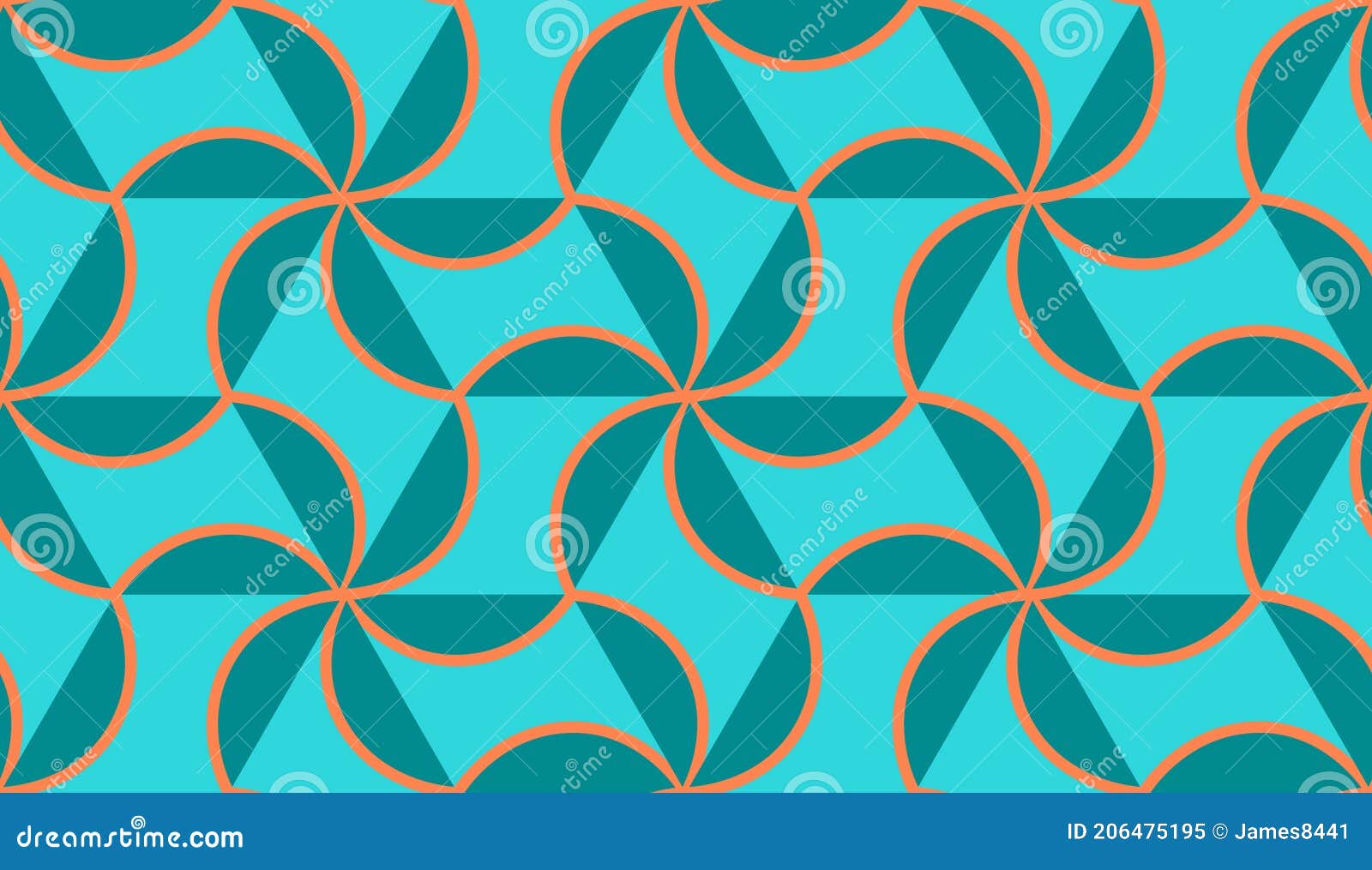 Seamless Geometric Flowers Pattern Stock Vector - Illustration of
