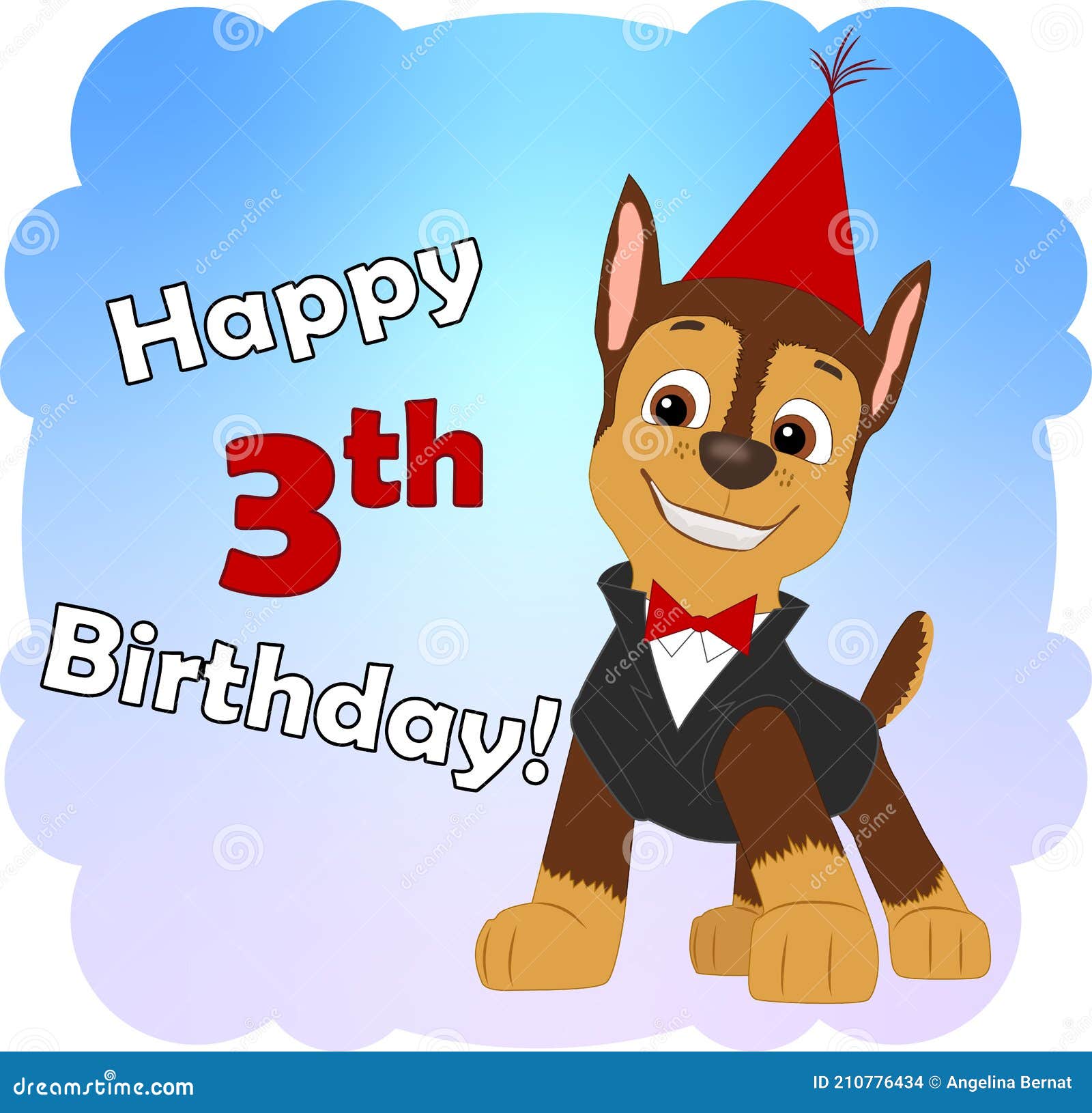 Paw Patrol Birthday Card Blue Royalty-Free Stock Photo | CartoonDealer