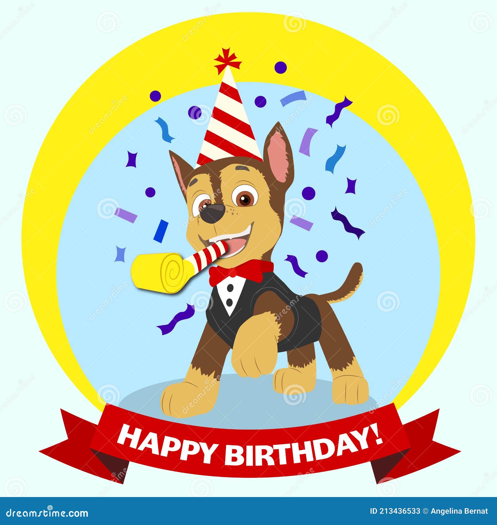 Paw Patrol Chase Birthday Card Royalty-Free Stock Photo | CartoonDealer