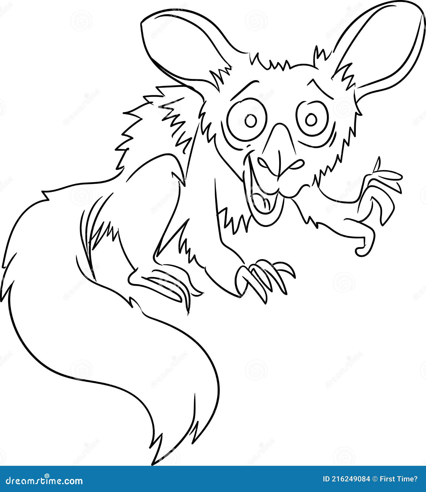 Coloring Book for Kid - Animal Series Tarsier Stock Illustration ...