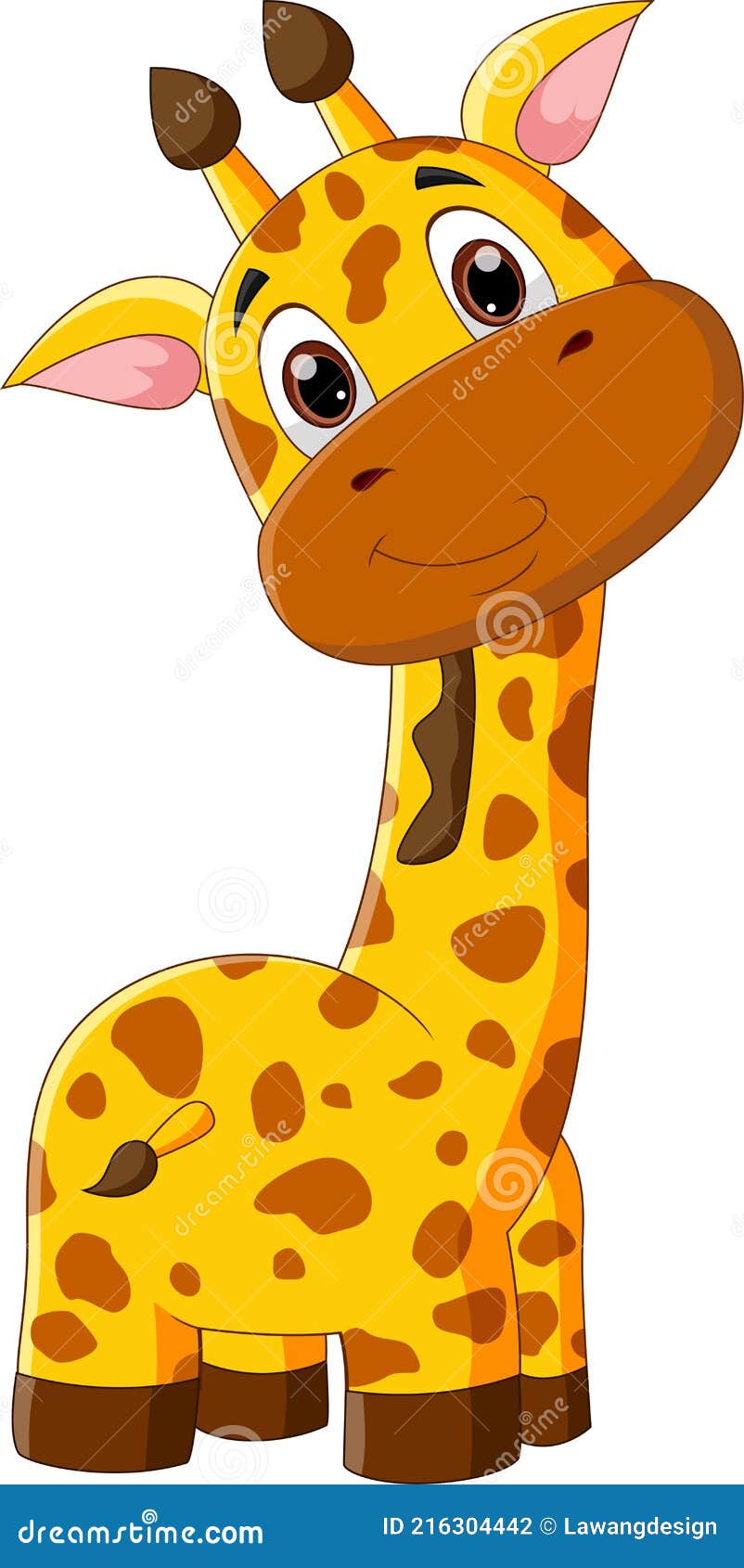 Cute Giraffe Cartoon Isolated on White Background Stock Vector -  Illustration of painting, animal: 216304442