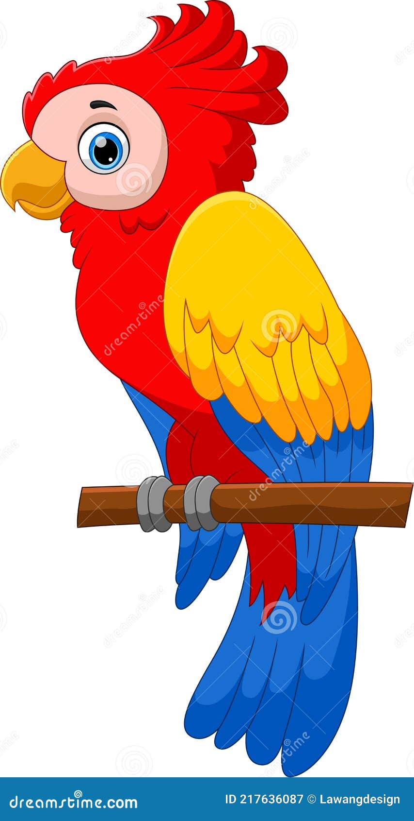 Cute parrot cartoon pose stock vector. Illustration of beautiful ...