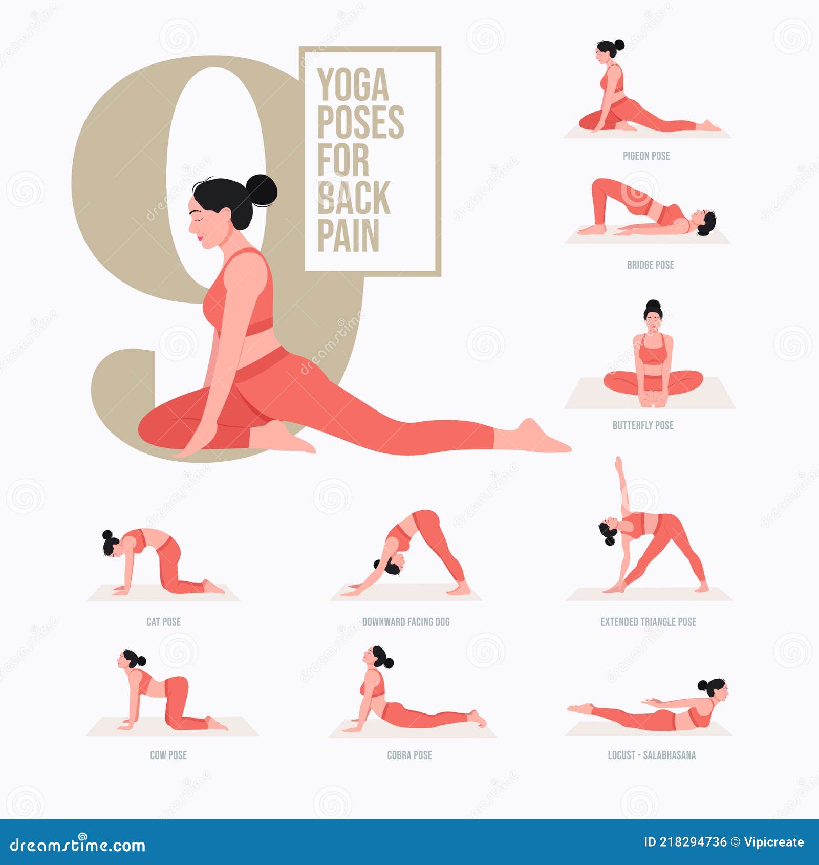 Yoga Poses for Concept of Balancing and Standing Poses in Flat Design  Style. Strong Woman Exercising for Body Stretching. Vector. Stock Vector -  Illustration of design, healthy: 184420257