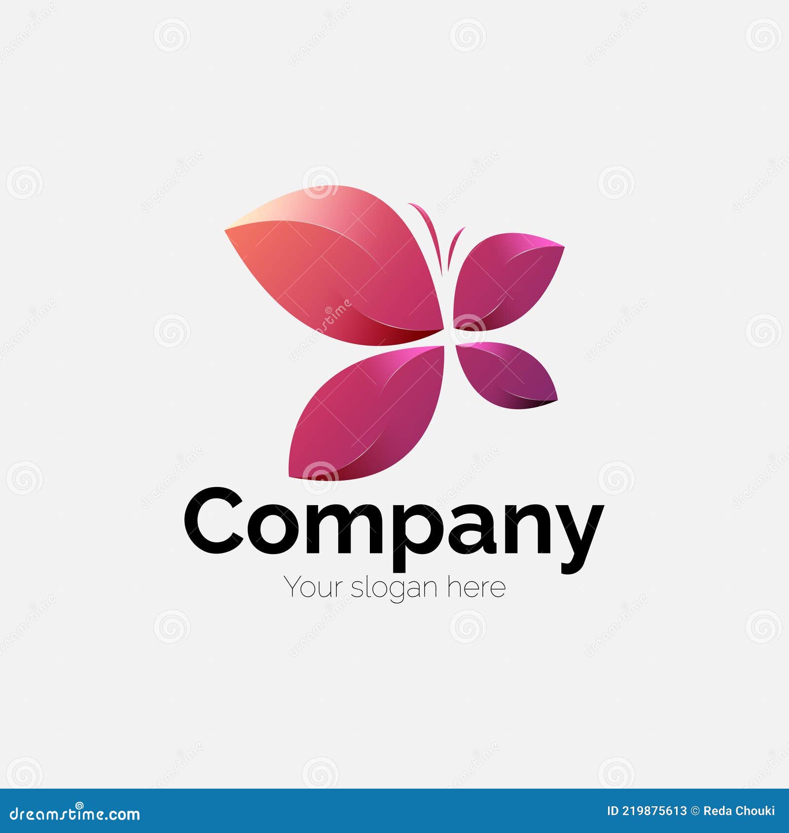 butterfly logo, gradient logo, butterfly,  logo, modern, graphic , entreprise logo, business, pinkpurple gradient, spa