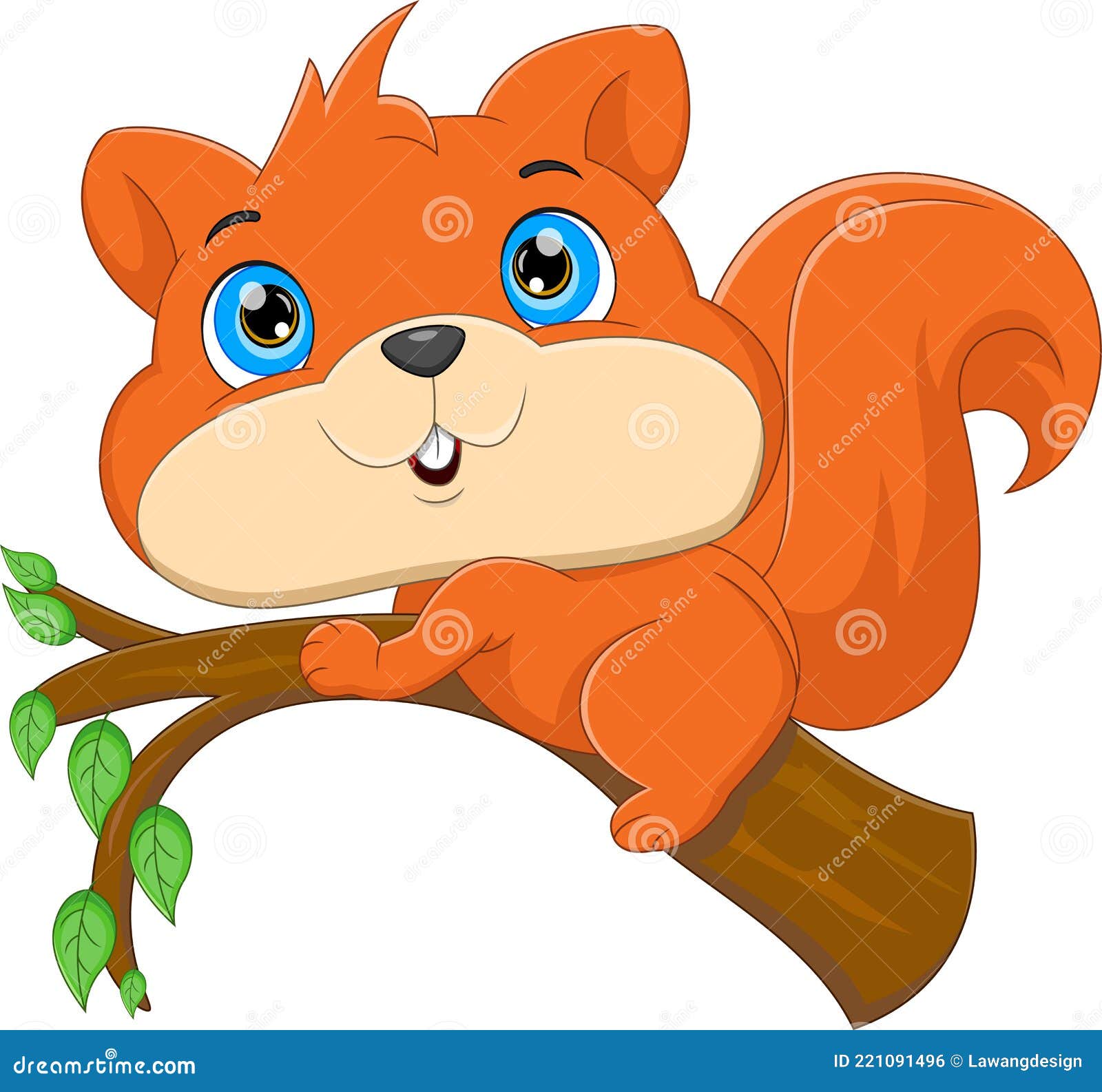 Squirrel In A Tree Cartoon Vector 14284645