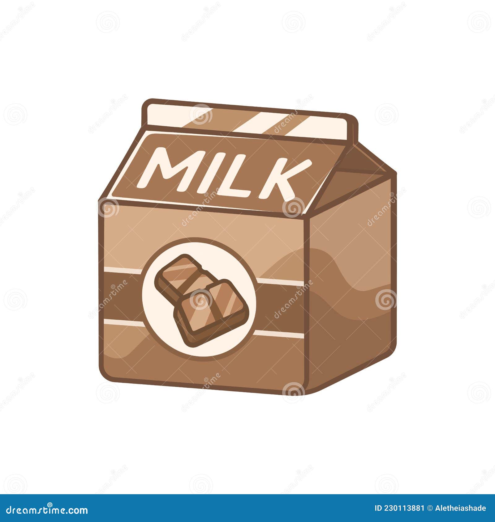Small Chocolate Milk Carton Clipart Vector Element Stock Vector