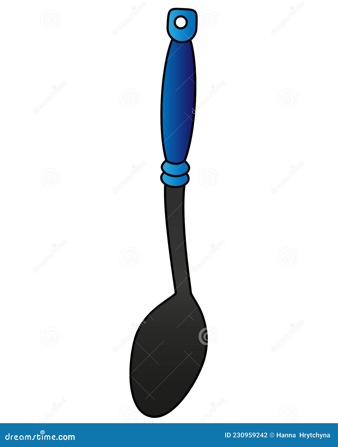 Chef`s Spoon Large Serving Spoon Vector Full Color Pictogram or