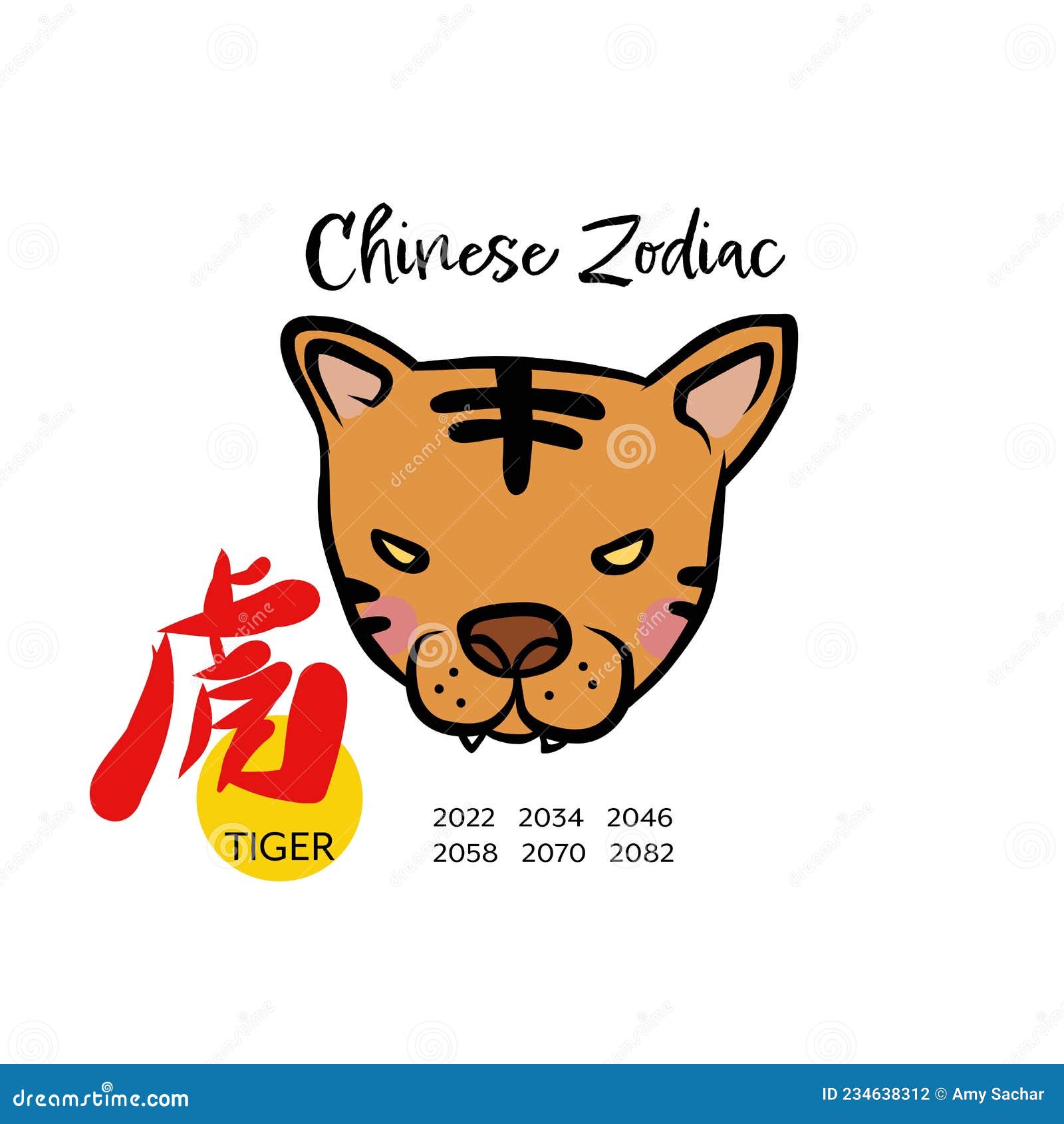 2022 money red packet ang pao. Cute cartoon tiger and zodiac animals with  Chinese word. (Translation: Happy Chinese new Year 2022, Year of the tiger.  ) Stock Vector