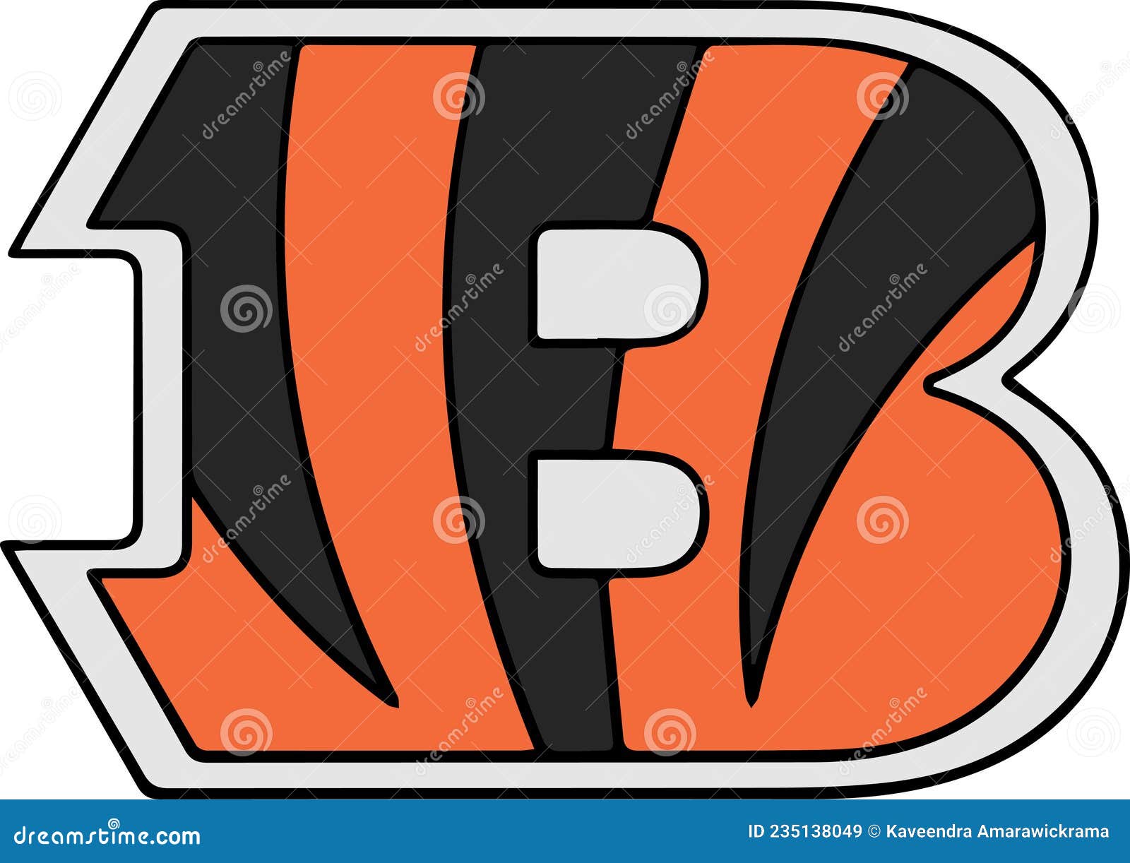 Abstract Cincinnati Bengals Logo Design on White Stock Vector -  Illustration of clipart, colorful: 235138049