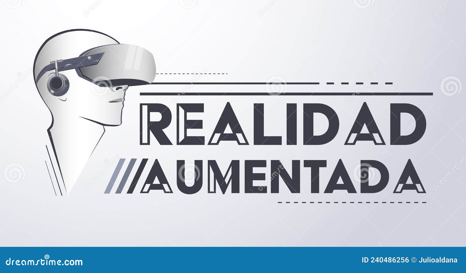 realidad aumentada, augmented reality spanish text  emblem .