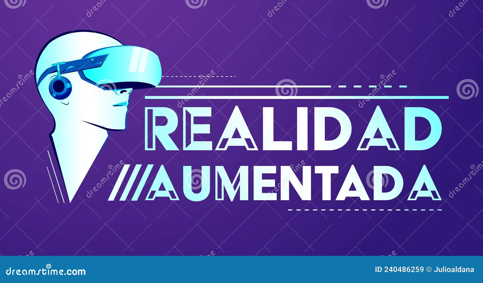 realidad aumentada, augmented reality spanish text  emblem .