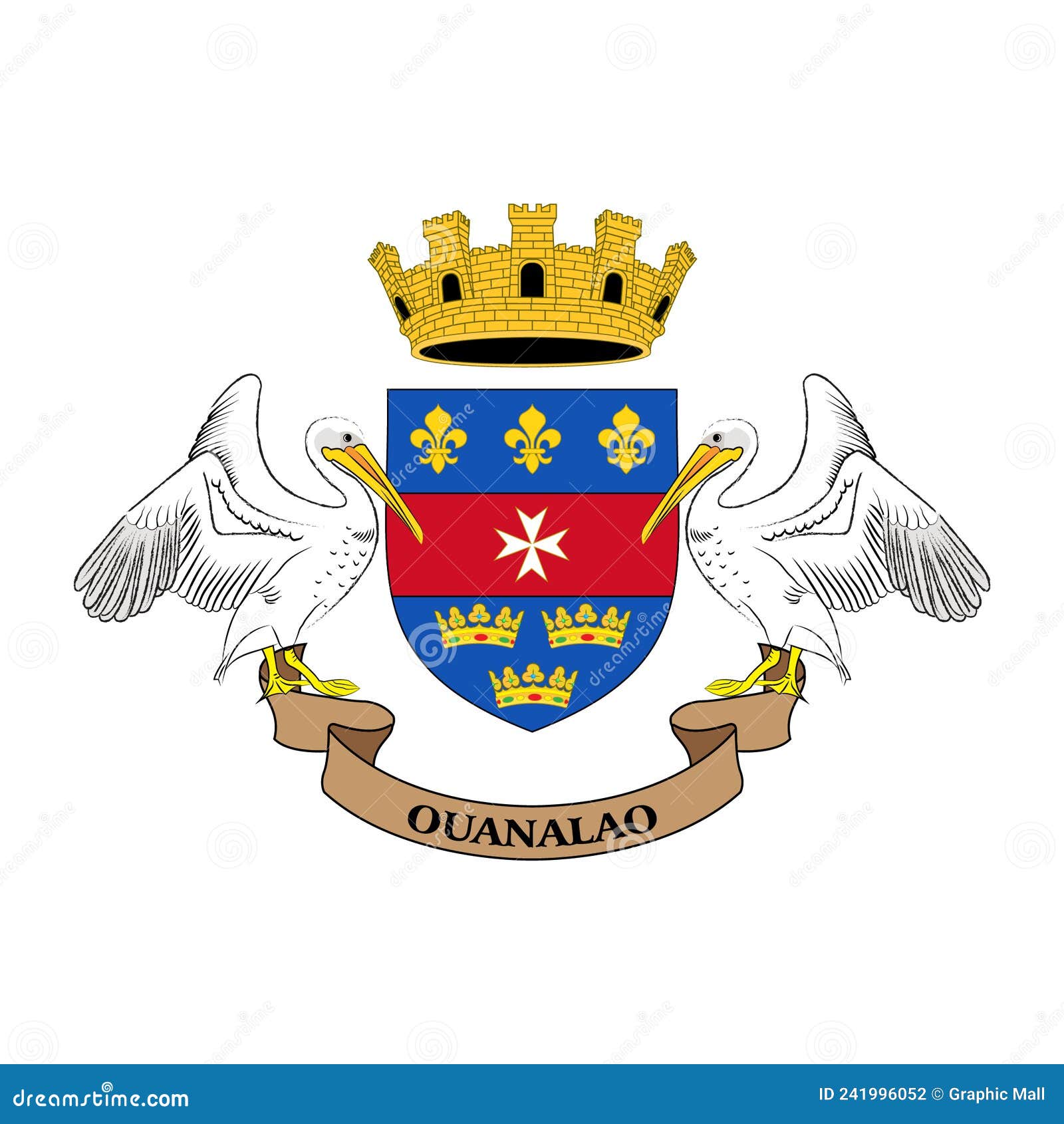 National Flag of Saint Barthelemy - Flat Color Icon. Stock Vector ...