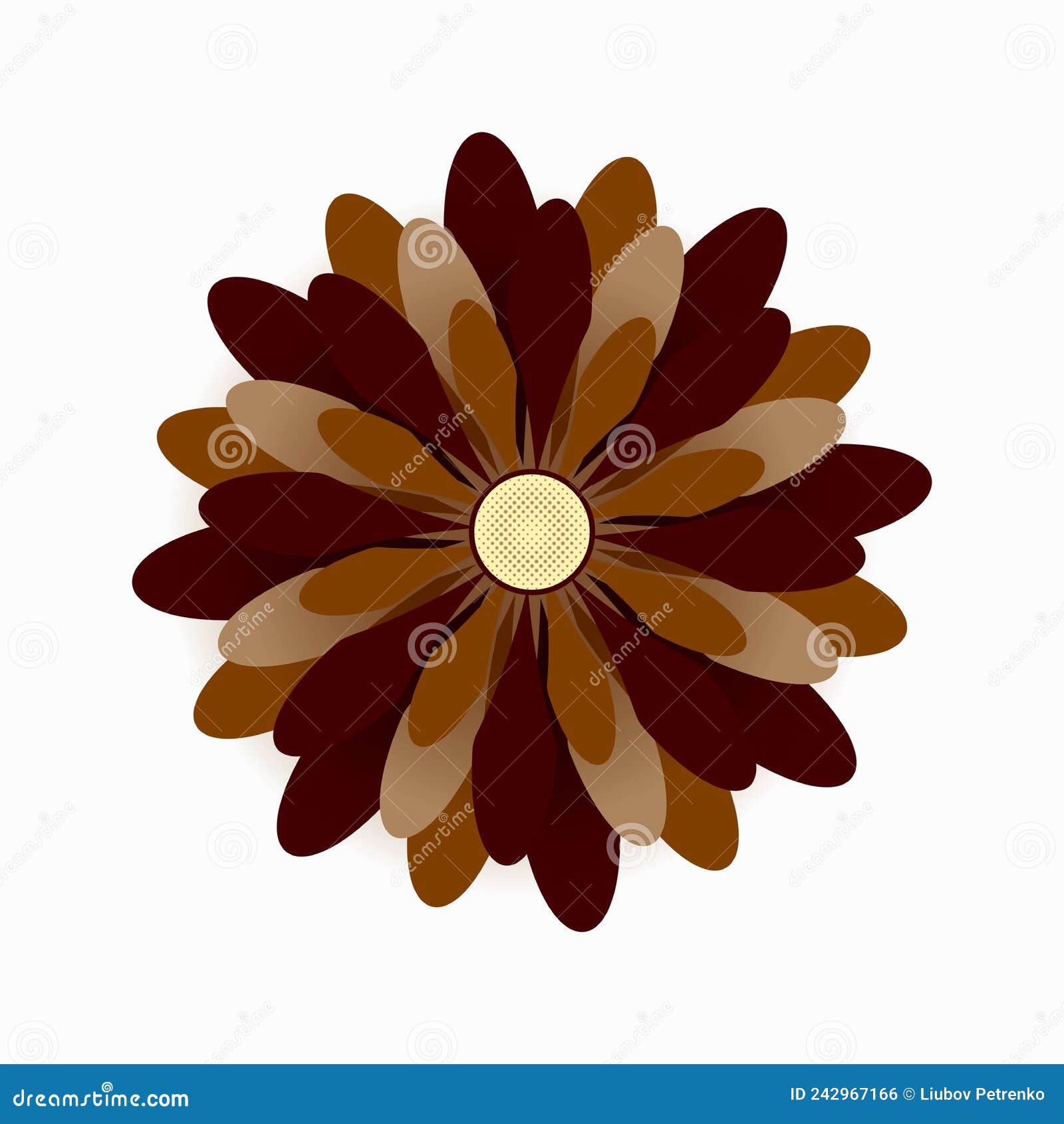 Flower brown color stock vector. Illustration of design 242967166