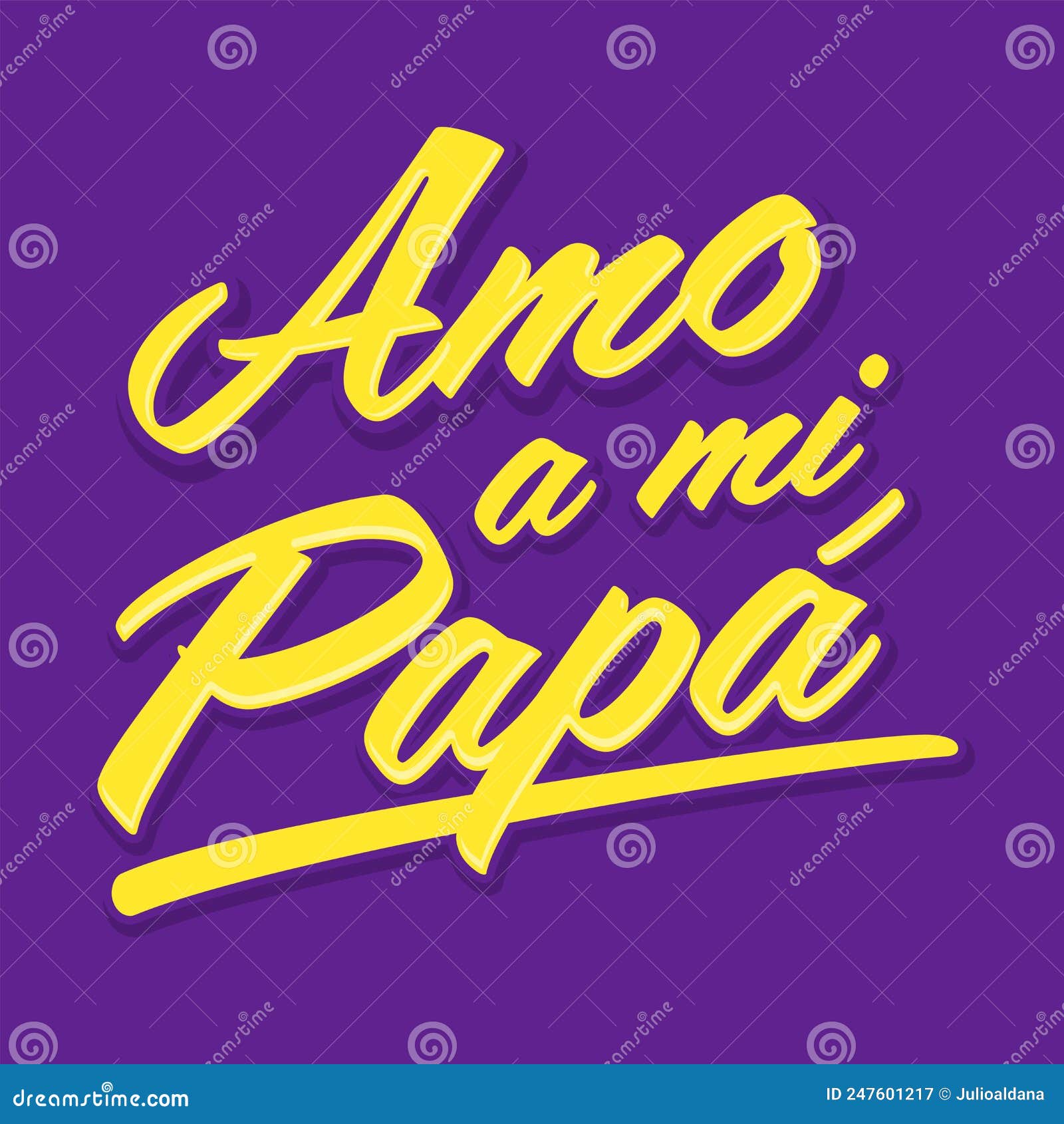Amo a Mi Papa, I Love My Dad Spanish Text Vector Design. Stock Vector