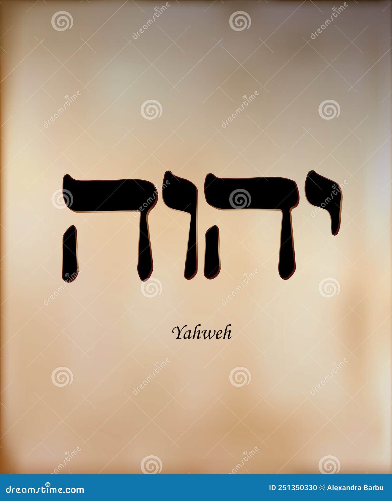 YHWH Hebrew God Name, Tetragrammaton, Yahweh JHVH ,Yahveh In Hebrew