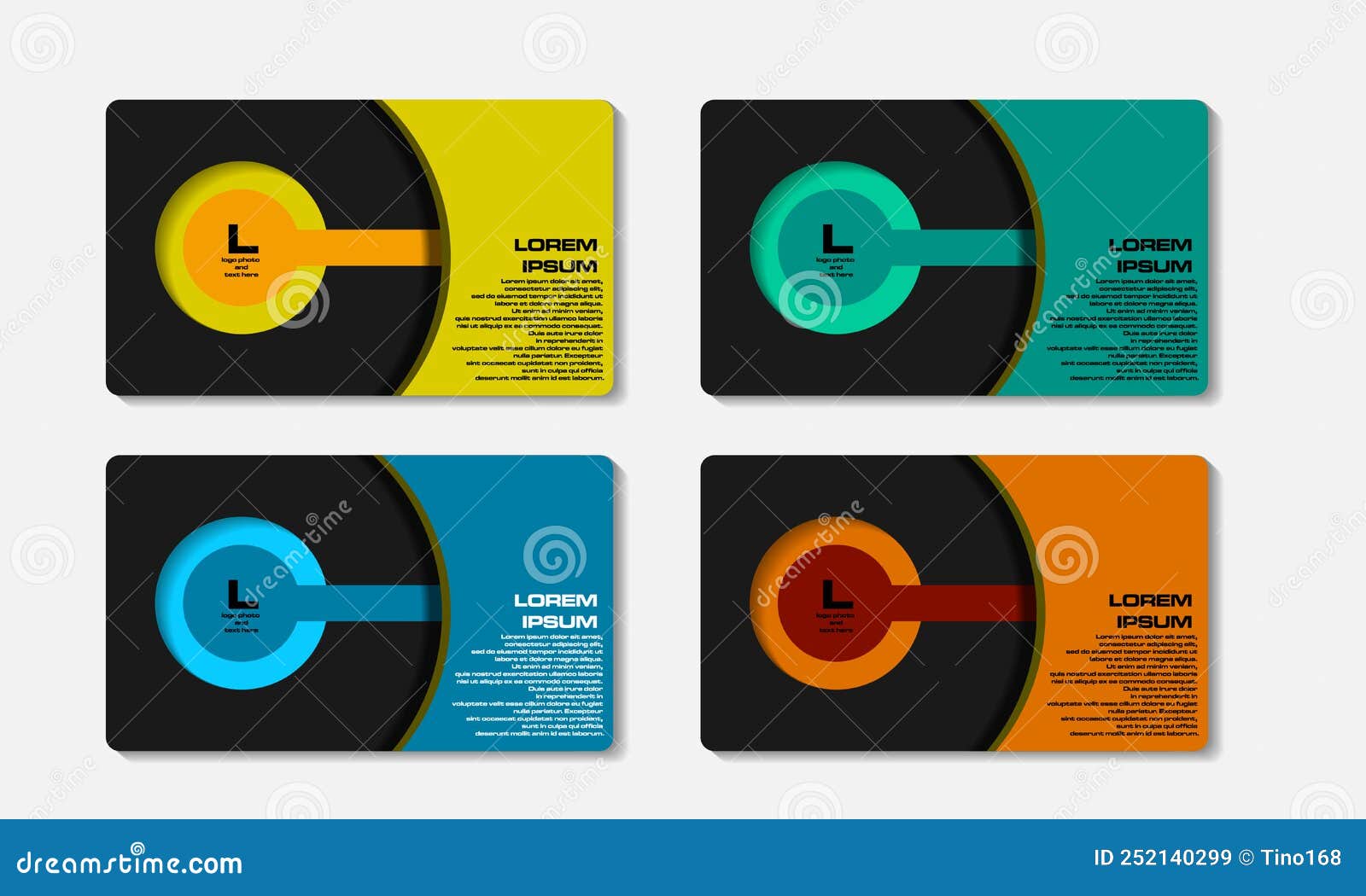 Colorful Business Card Paper Vector Illustration Stock Vector