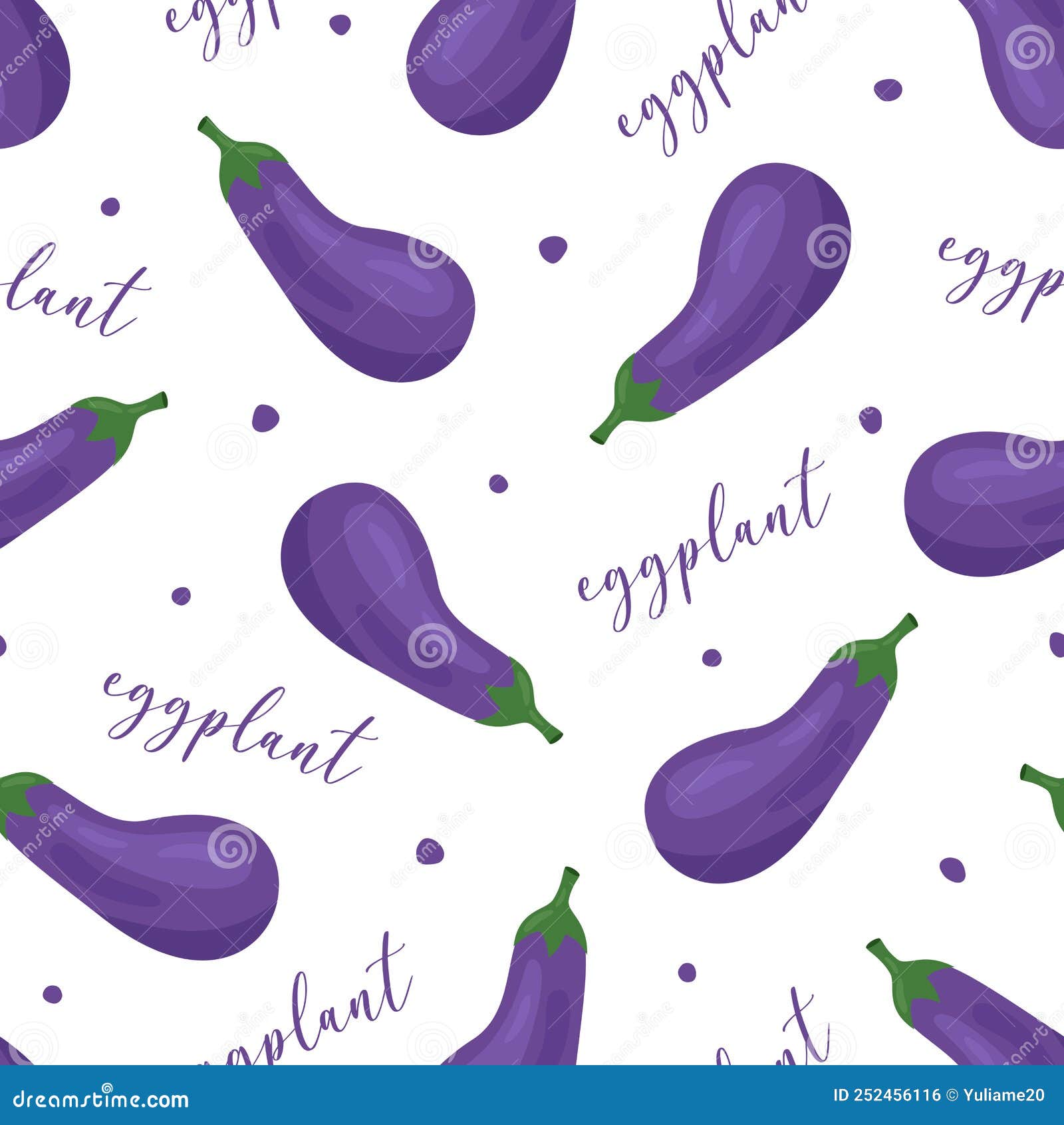 Seamless pattern with eggplants Ripe and healthy eggplant Wallpaper  print wrapping paper modern textile design 10131769 Vector Art at Vecteezy
