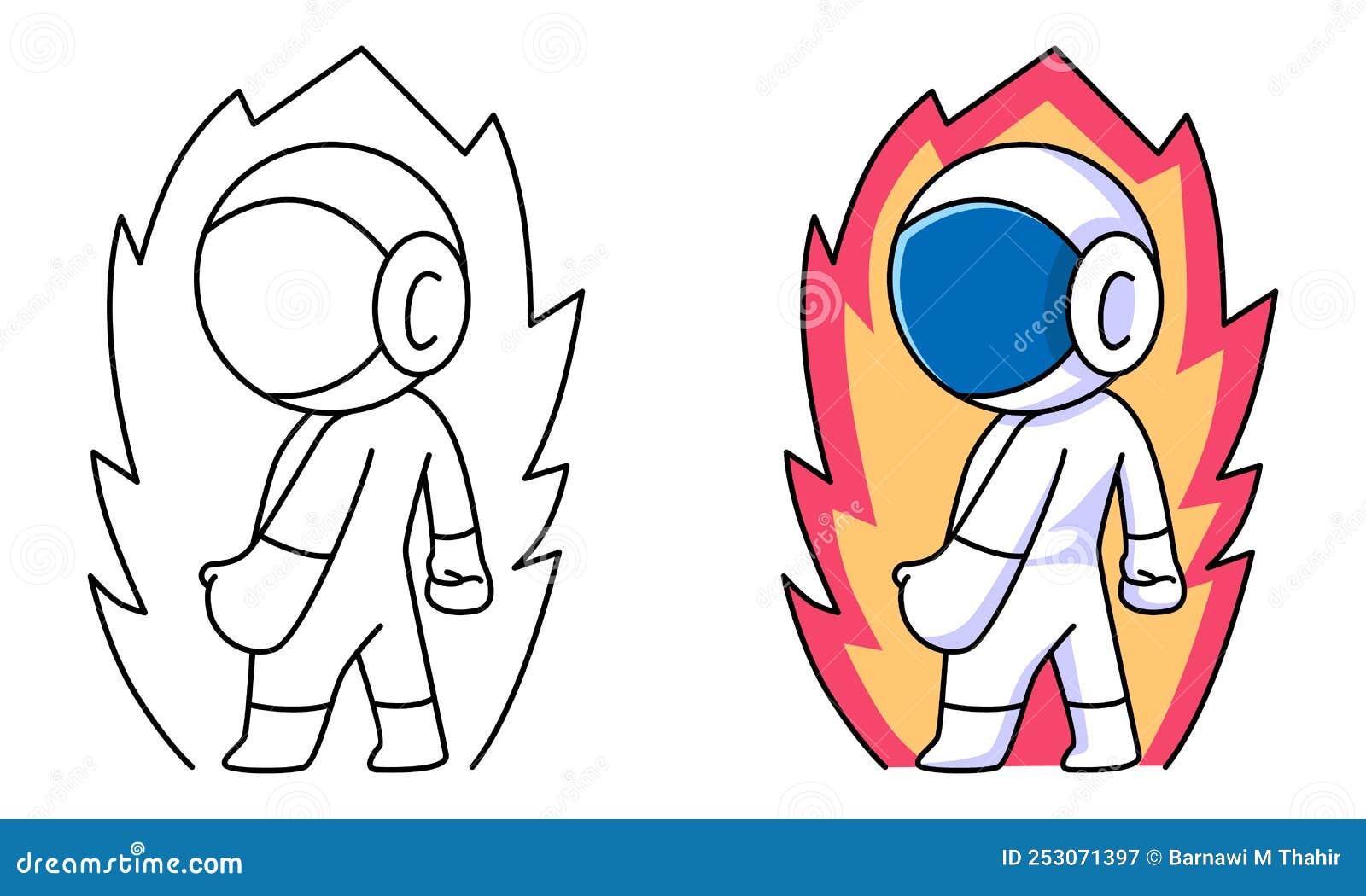 Astronaut Coloring Book For Children Cartoon Vector