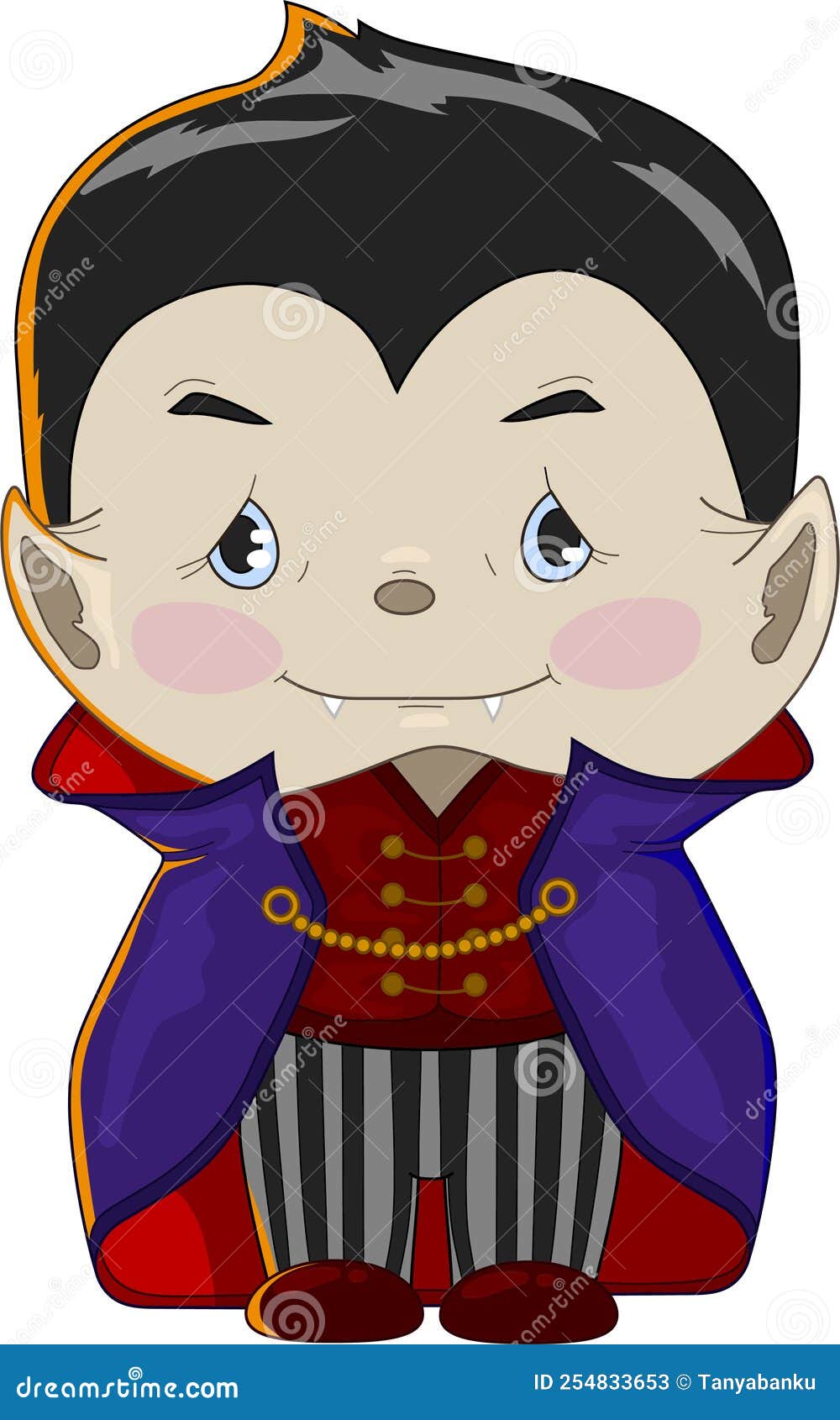 Cute Colorful Cartoon Baby Vampire Character Template. Halloween Vector