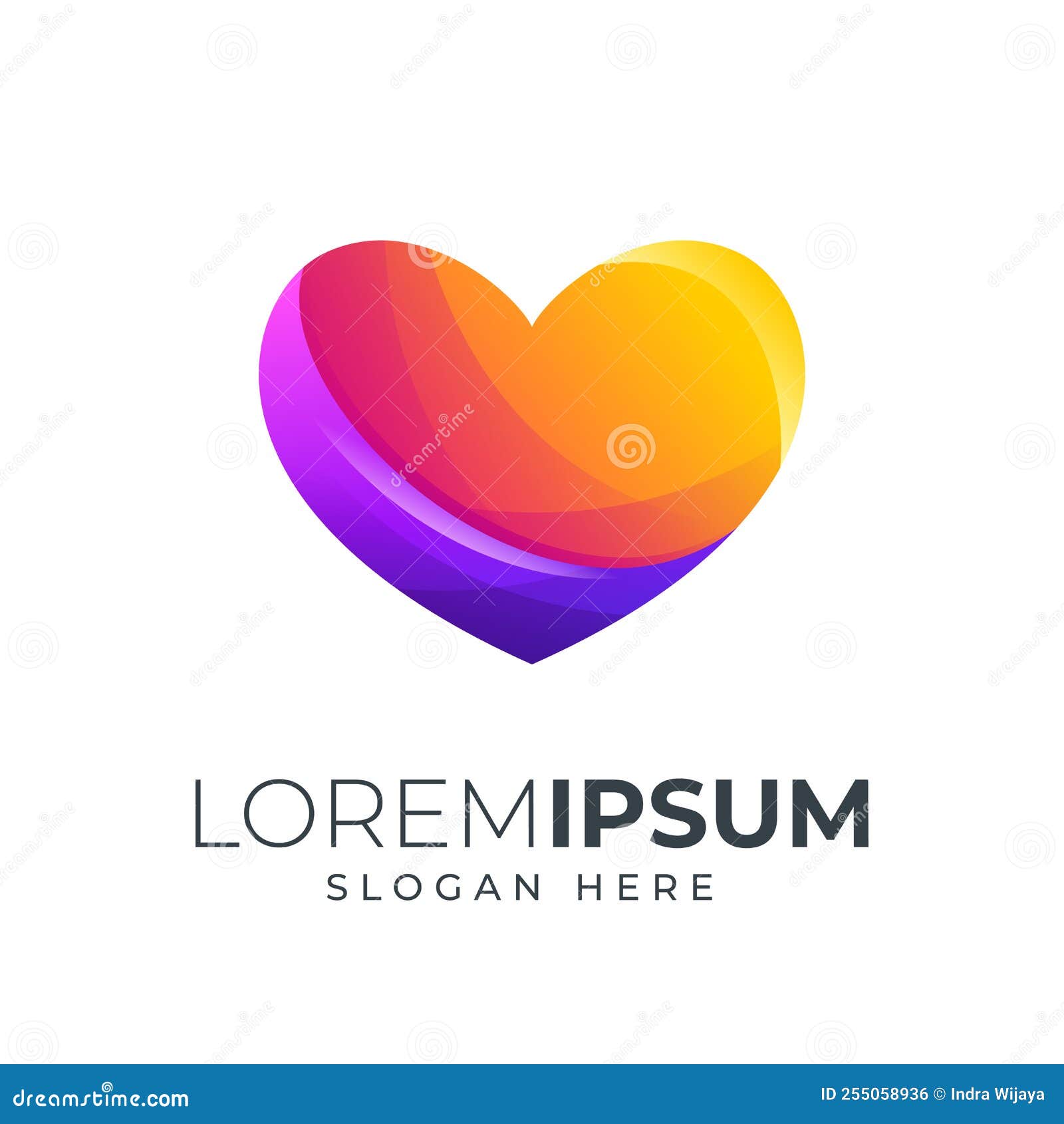 Heart Gradient Color Logo Icon Stock Vector Illustration of shape