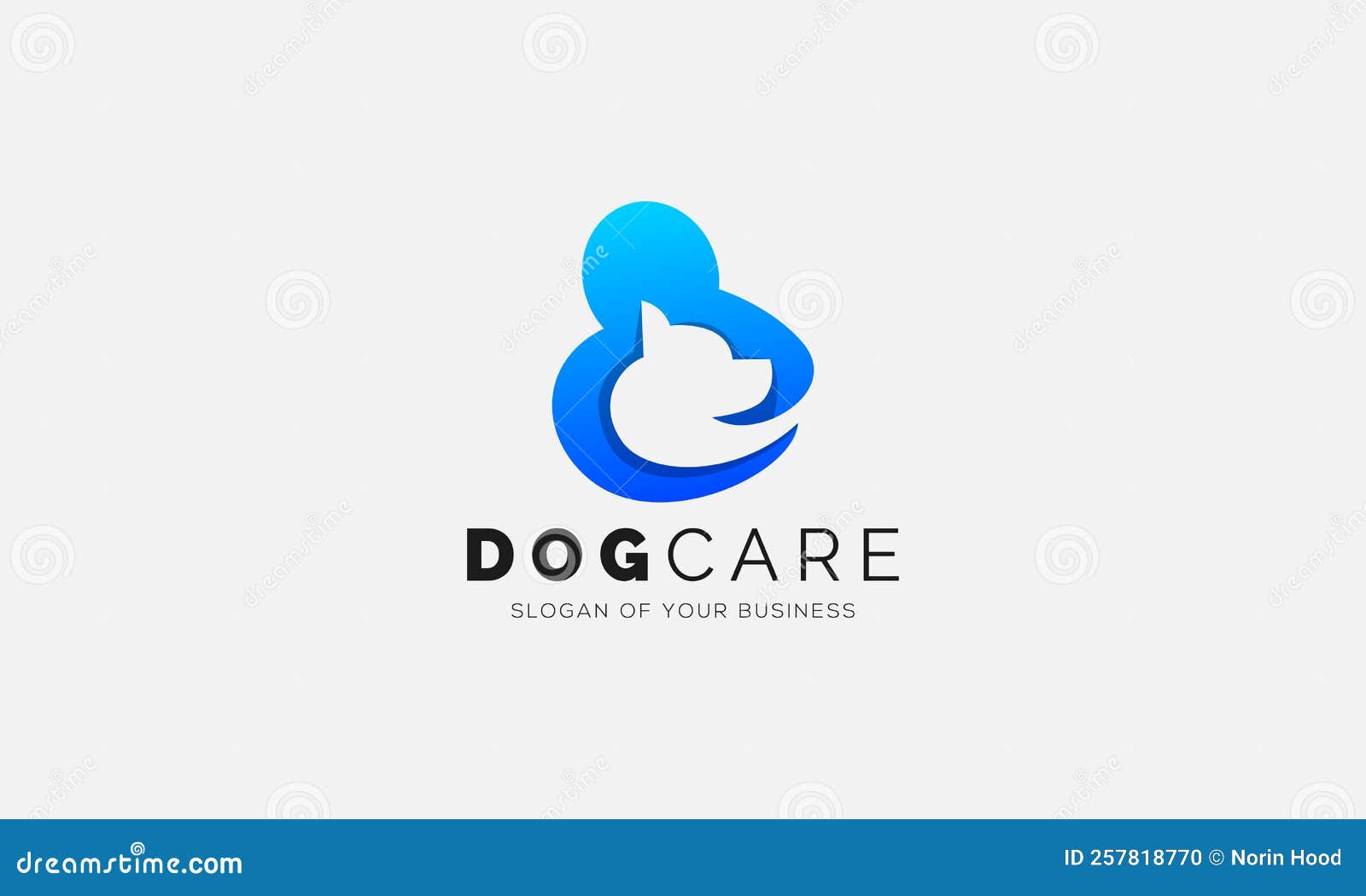 Illustration of Abstract Dog Care Logo Design Stock Vector