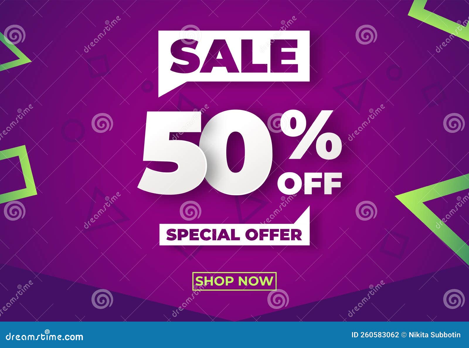 Sale Banner, Discount 50 Off, Special Offer Banner for Shop, Store Sale