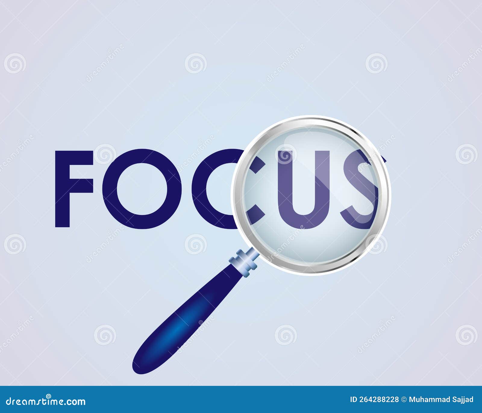 Focus Word Magnifying Glass  Great PowerPoint ClipArt for Presentations 