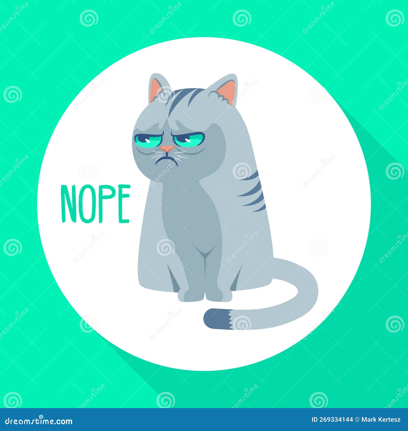 Angry grumpy cat emoji face Royalty Free Vector Image