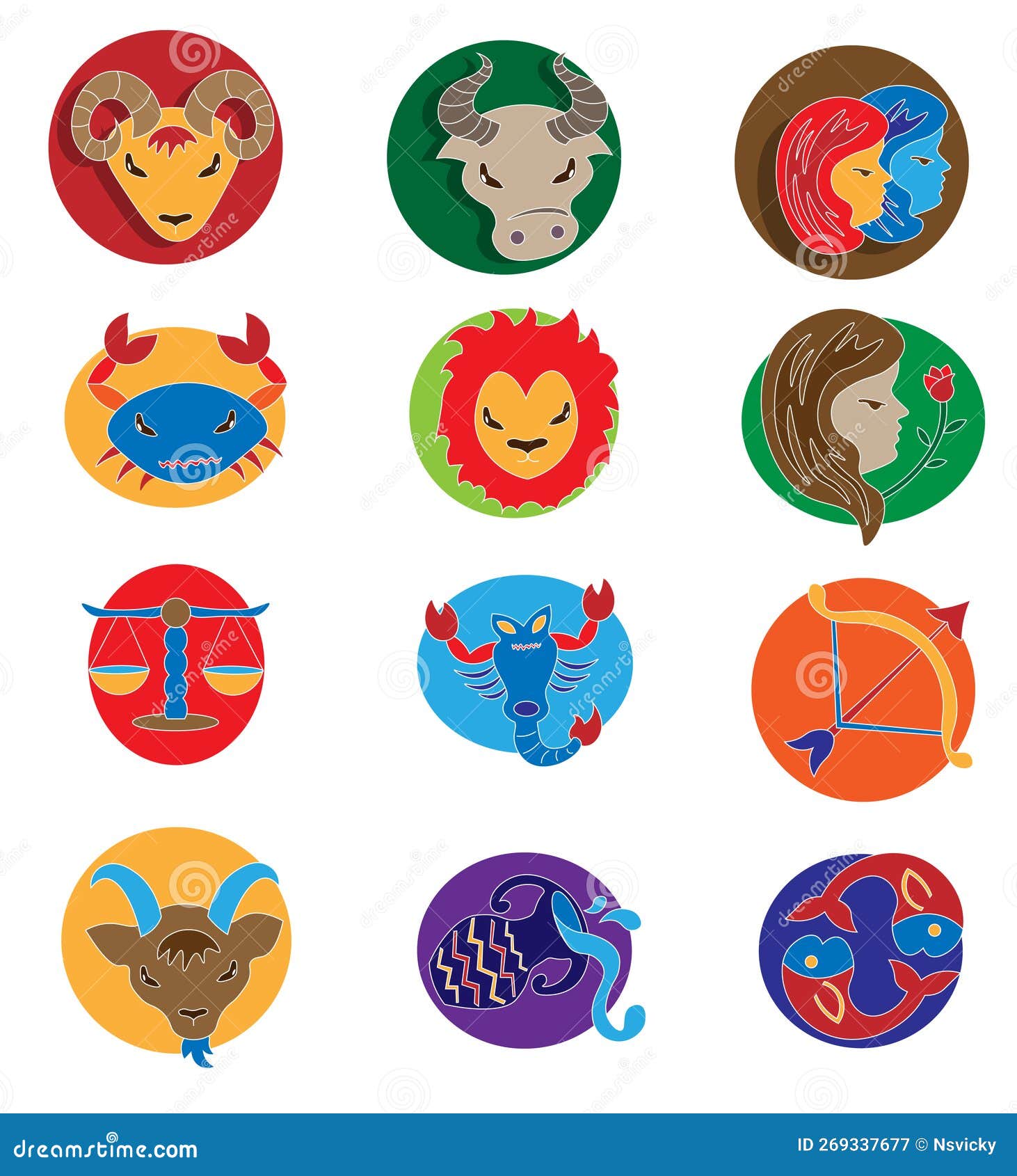 Astrology Symbols Drawing, All Twelve Signs. Stock Illustration ...