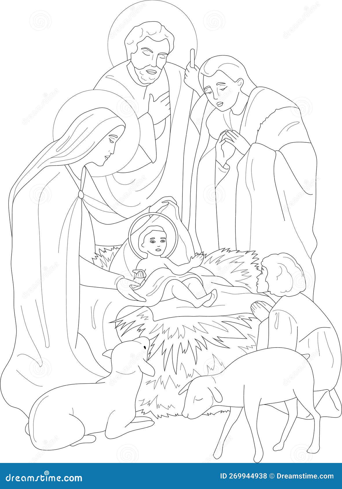 Angel Gabriel Announcing the Birth of Christ to Shepherds coloring page |  Free Printable Coloring Pages