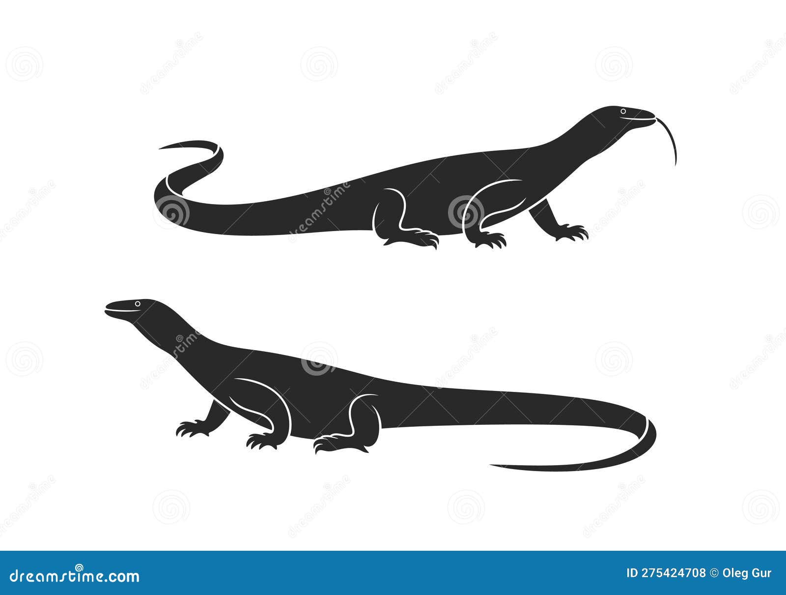 Monitor Lizard Varanus Sketch Vector Illustration 180403297