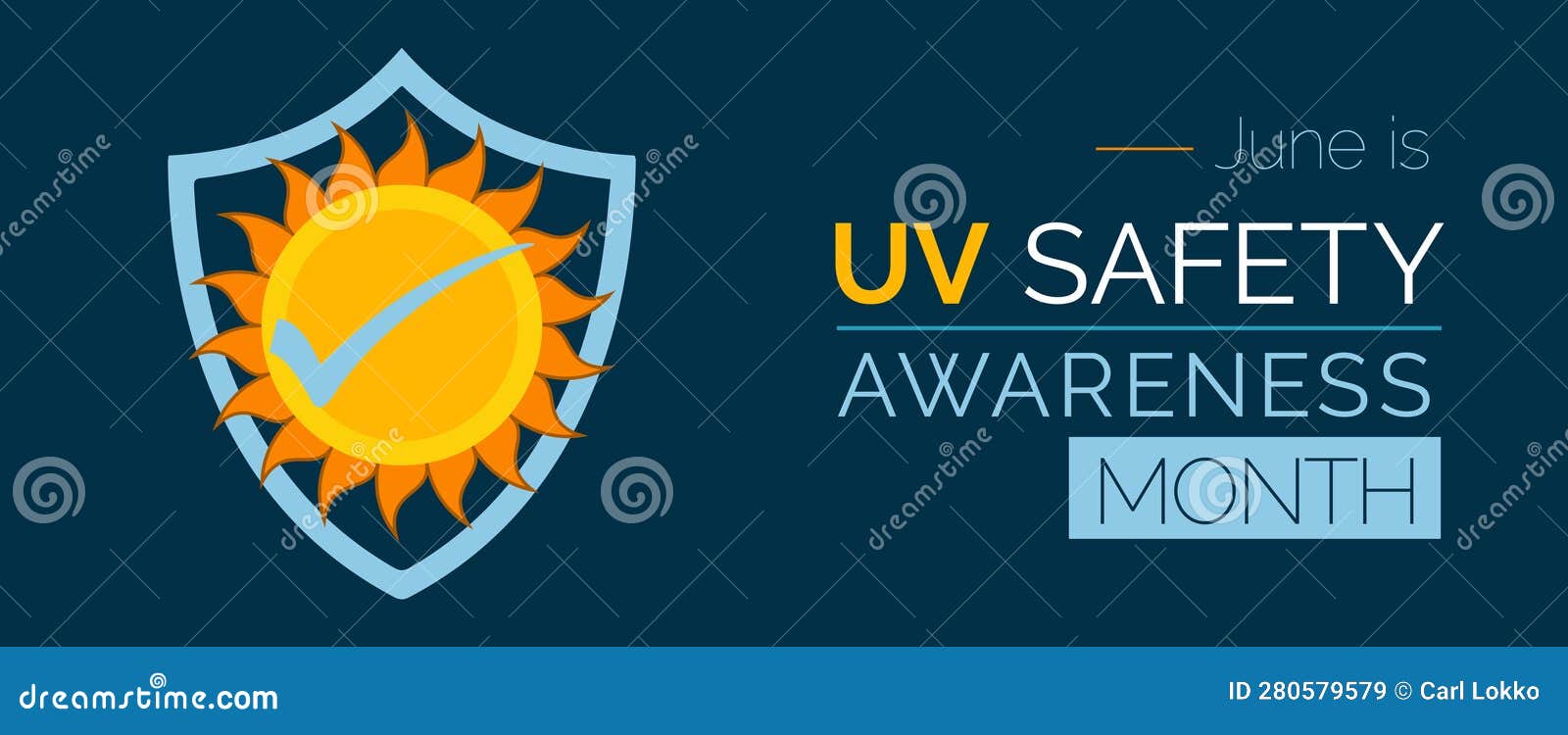UV Safety Awareness Month. July Sun Protection Month. Vector Banner