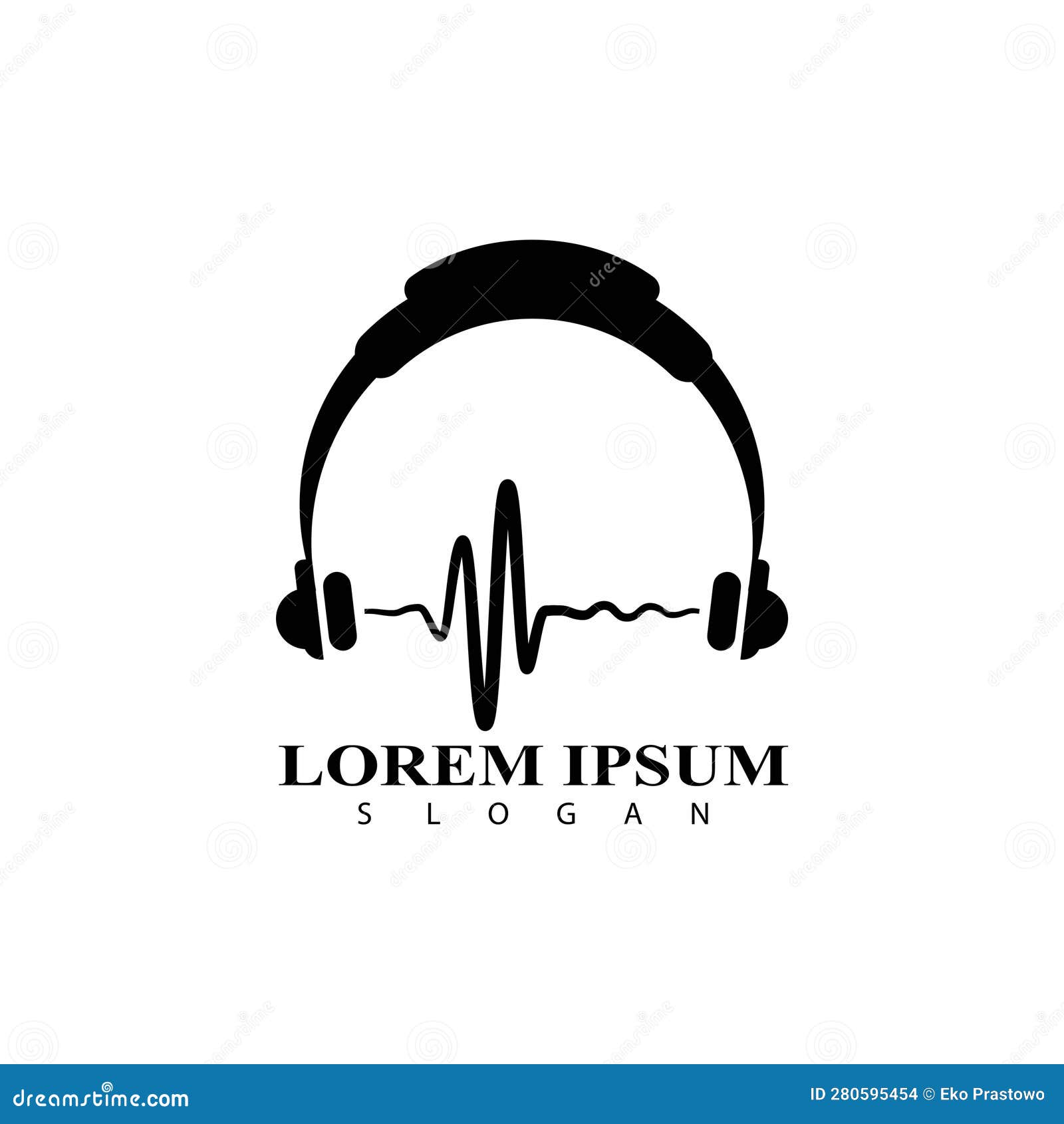 Headphone DJ, Music Studio Recording, Music Logo Stock Vector