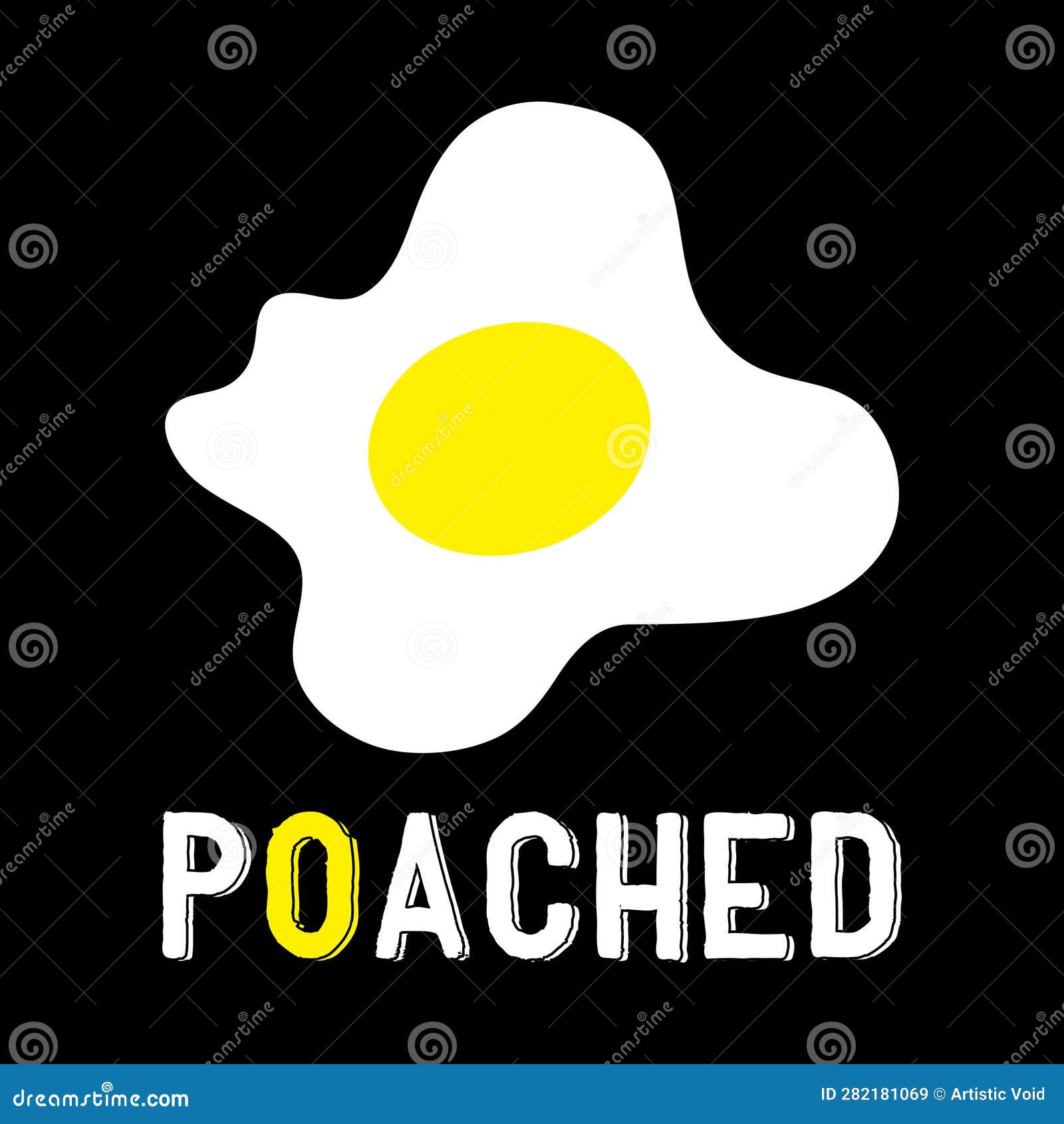 Poached Egg T Shirt Design. Poached Typography Concept T Shirt. Cartoon