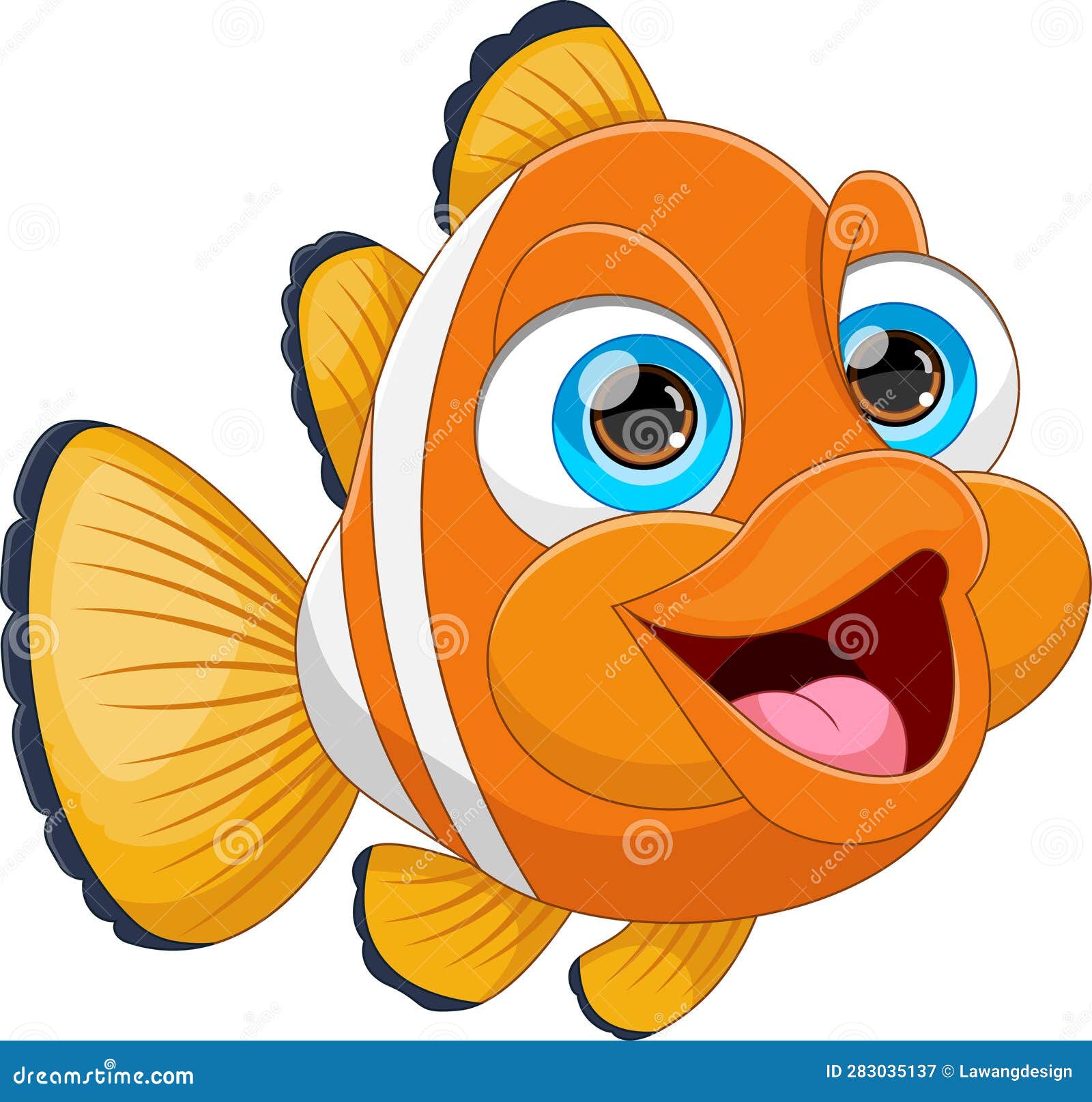 Cute Nemo fish cartoon stock vector. Illustration of clownfish