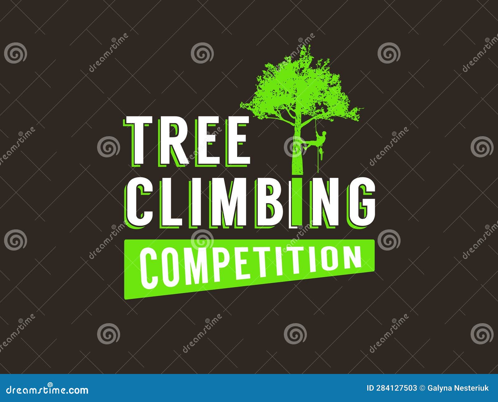 Tree Climbing Banner Template Stock Illustration - Illustration of