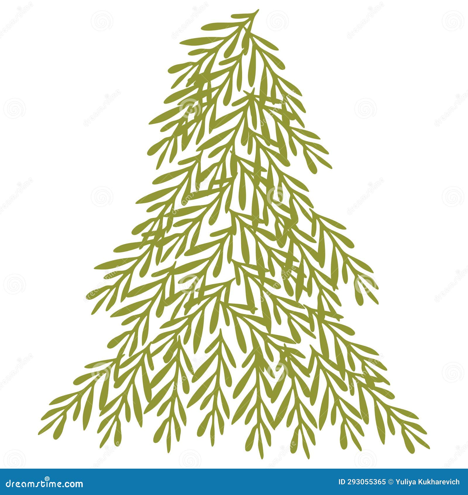 Tree Tree Made of Fir Branches. Christmas Tree, Pine, Winter. Evergreen