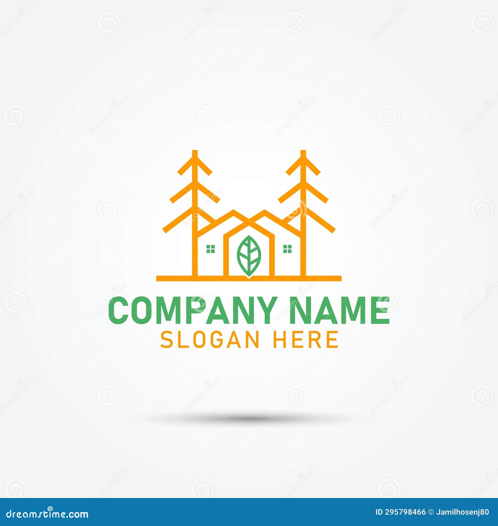 Green Farm House Vintage Logo Design Vector Template Stock Vector