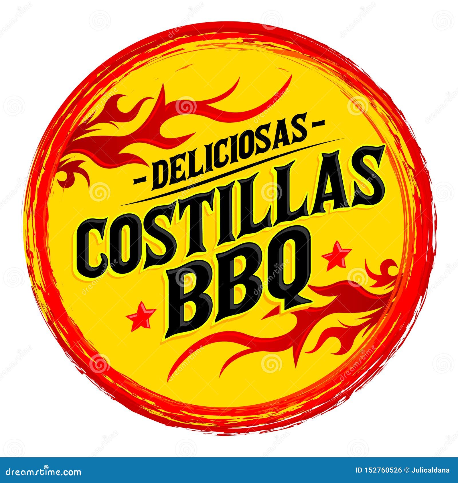 Costillas BBQ Deliciosas, Delicious BBQ Ribs Spanish Text, Grunge