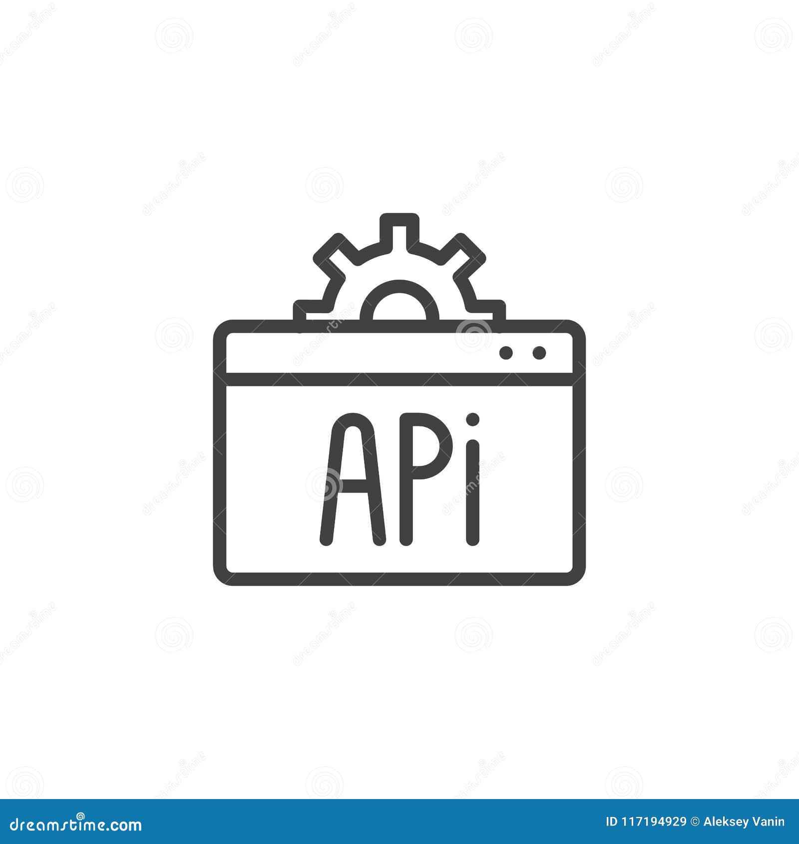 Web Api Outline Icon Stock Vector Illustration Of Internet