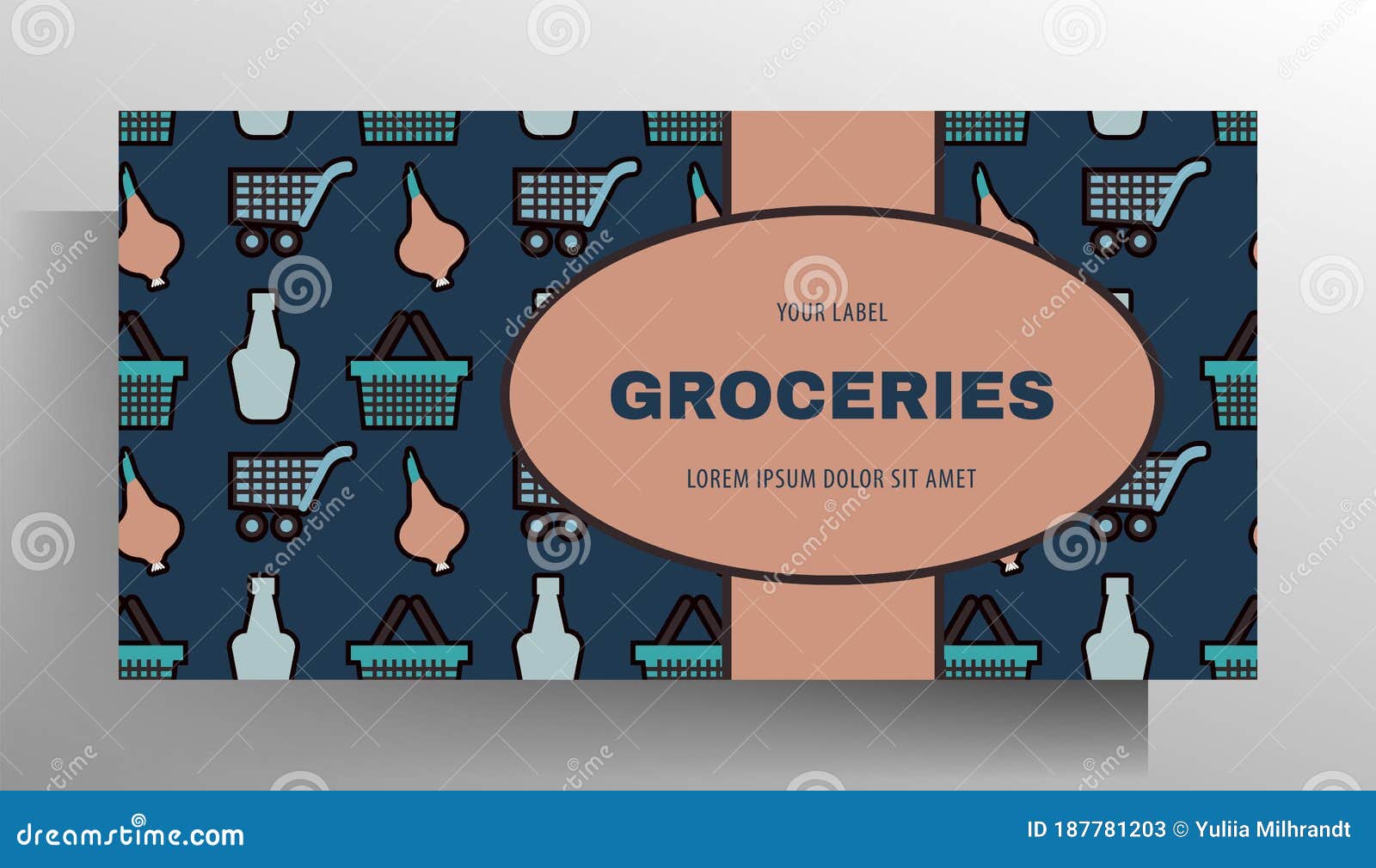 Banner Design Template for Grocery Store. Stock Illustration