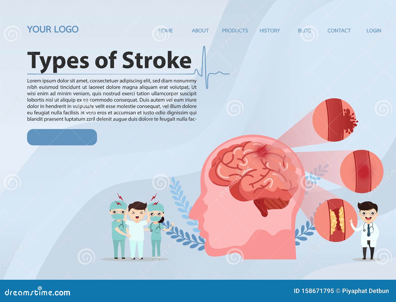 Web Banner Design Template.Stroke Disease Stock Illustration ...