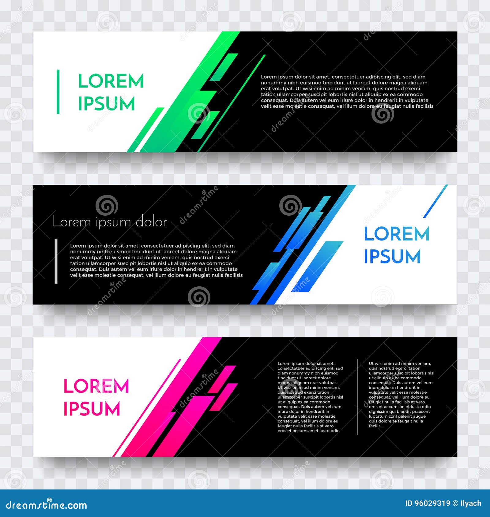 web banner   template background. modern horizontal white layout with black brick