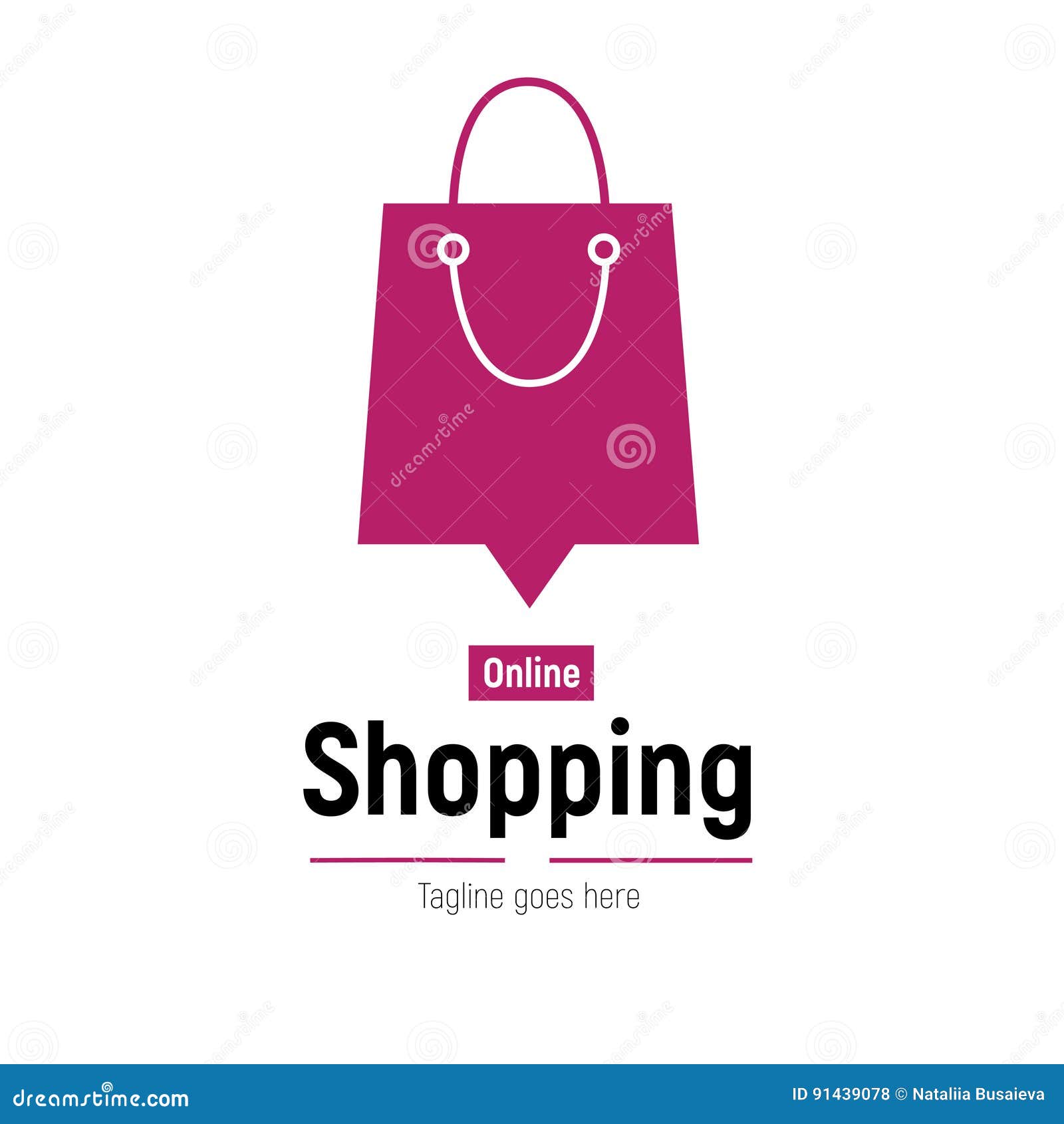 Web Banner Online Shopping with Shopping Bag. Stock Vector ...