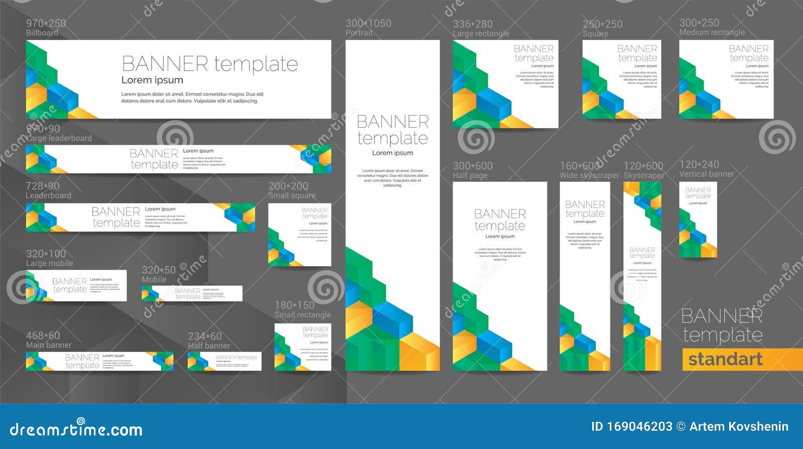 Web Banner Template With Standard Size For Ads Stock Vector website-banner-size-which-is-the-most-effective-size