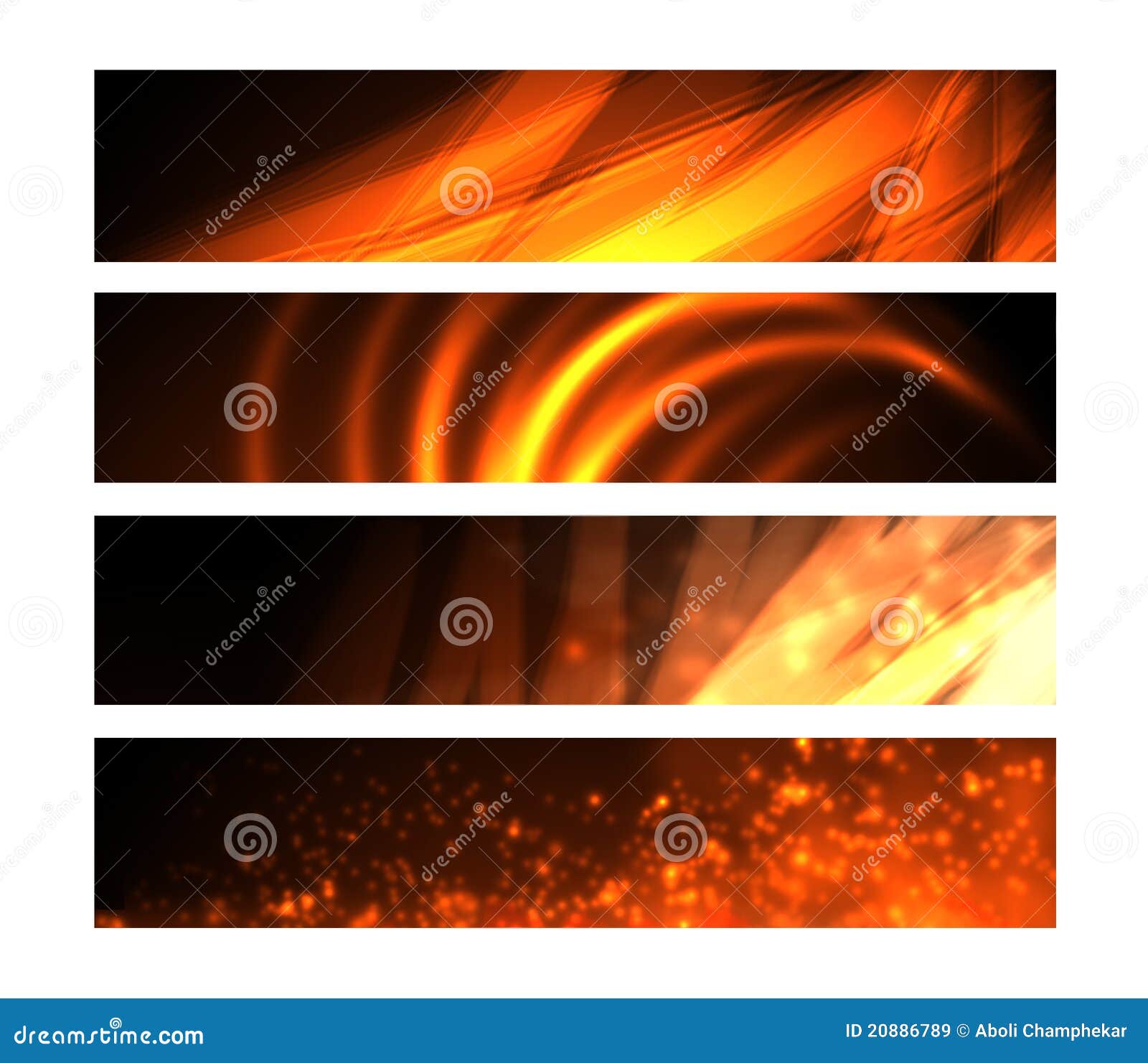  Banners With Fire Like Effects RoyaltyFree Stock Photo
