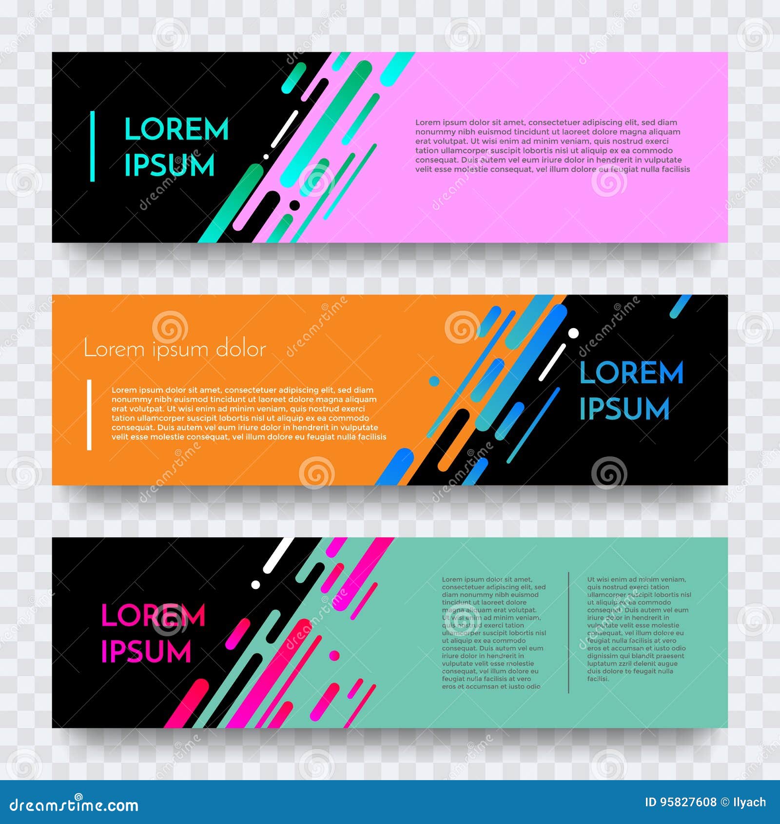 Web Banners Set for Vector Digital Website Background Template With Regard To Website Banner Design Templates