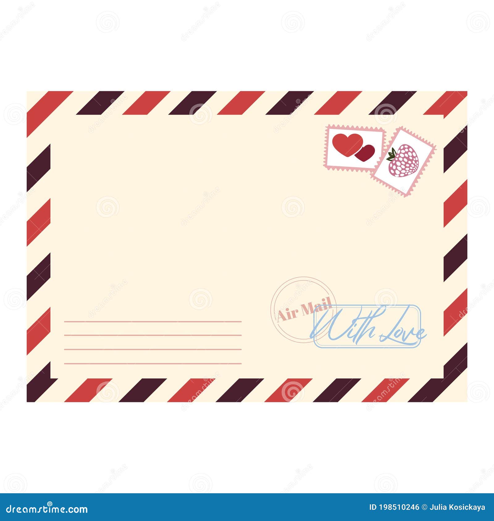 Colored Postage Stamp Templates - Mail Themed Clip Art Commercial Use